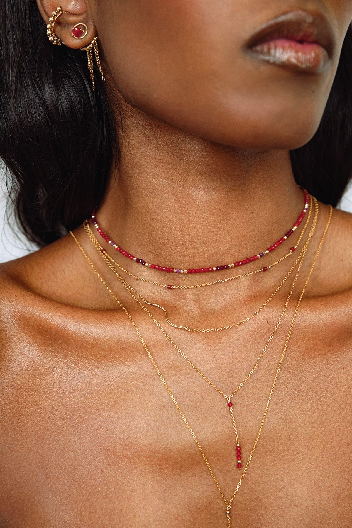 Double bracelet-necklace YAY Blue