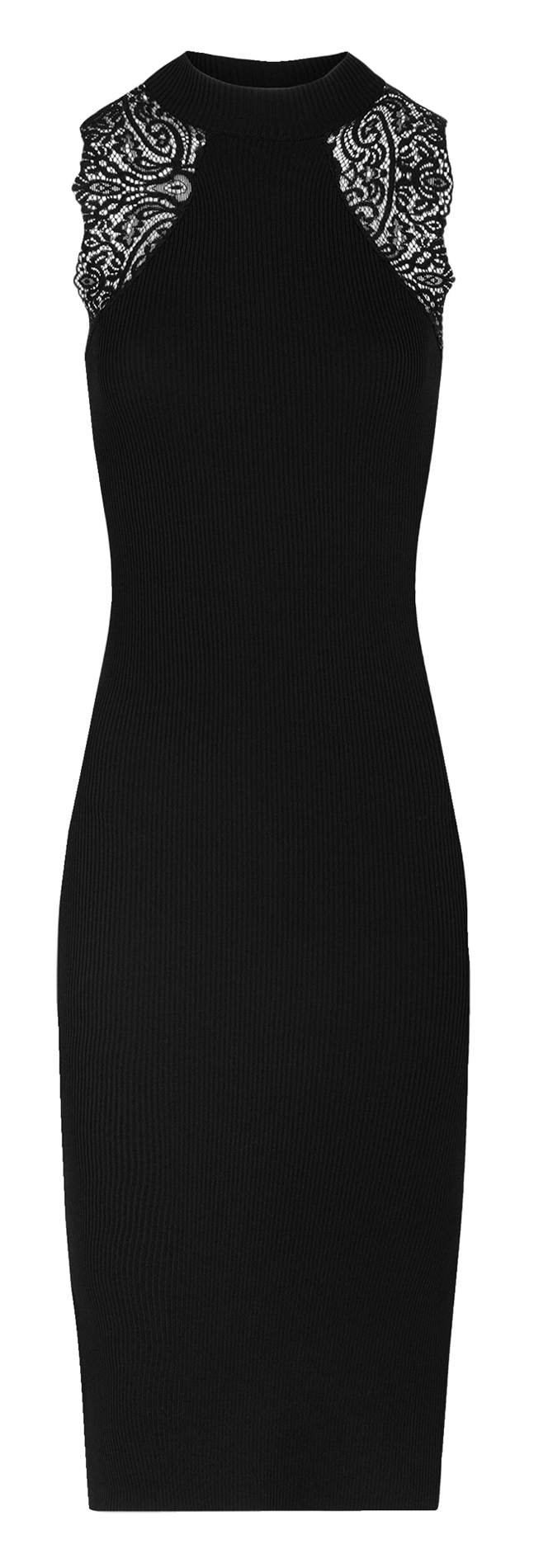 Fitted Long Knit Dress MORGAN Black