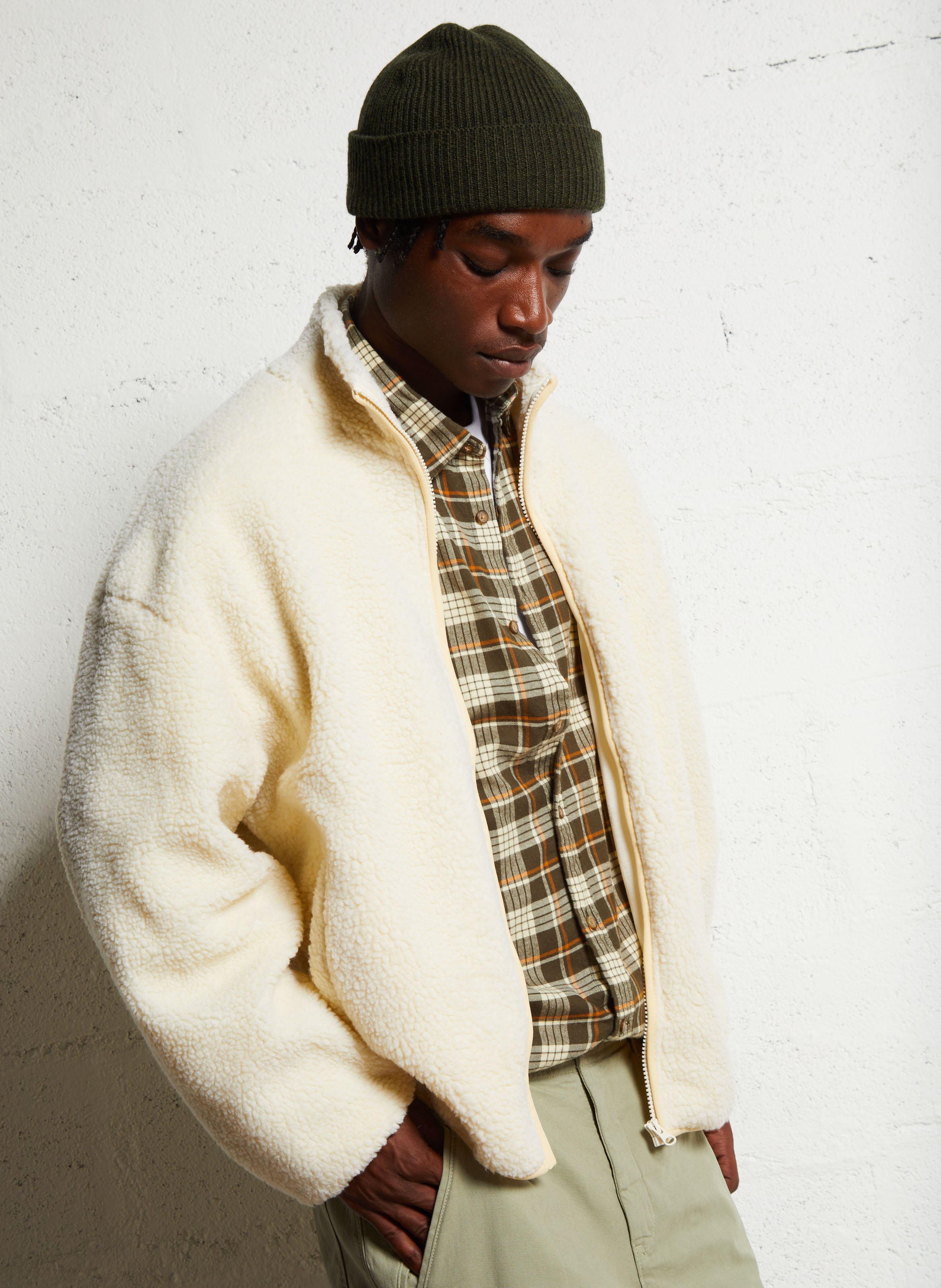 High-neck sherpa jacket AMERICAN VINTAGE Beige