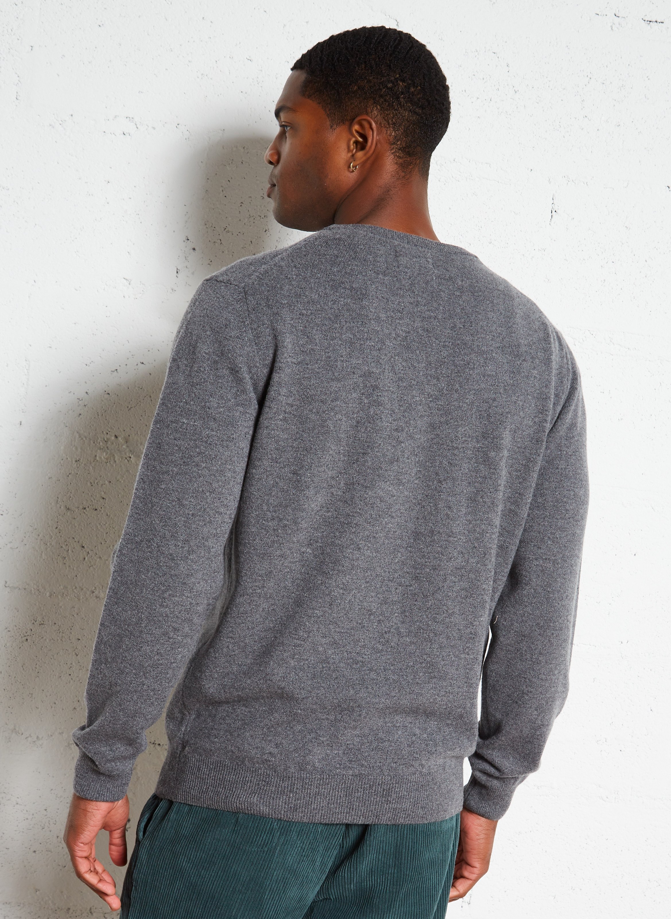 Straight round-neck wool sweater GANT Grey