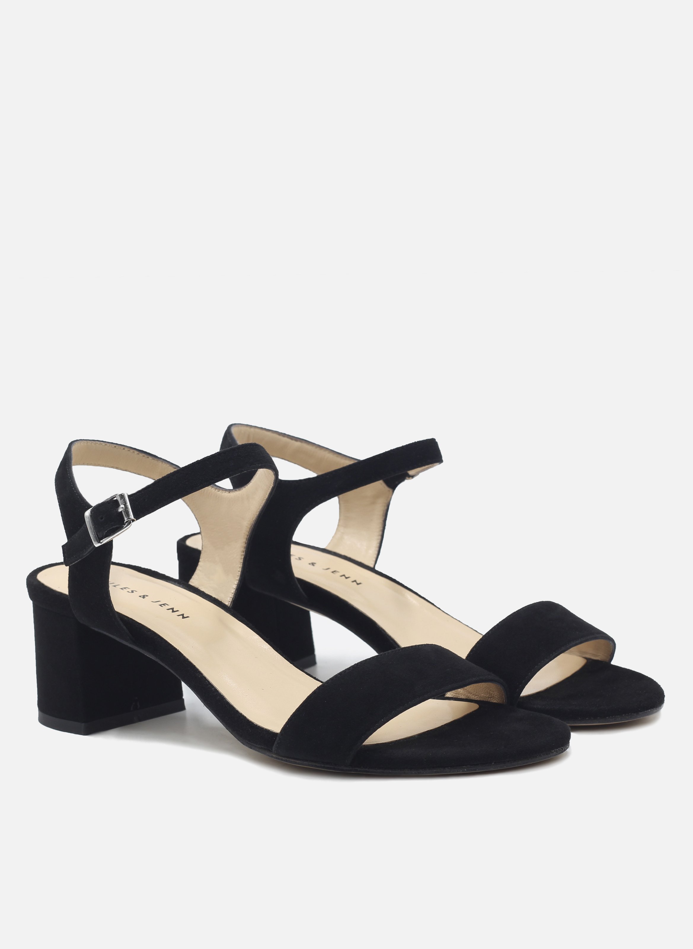 Medium heel suede sandals JULES & JENN Black