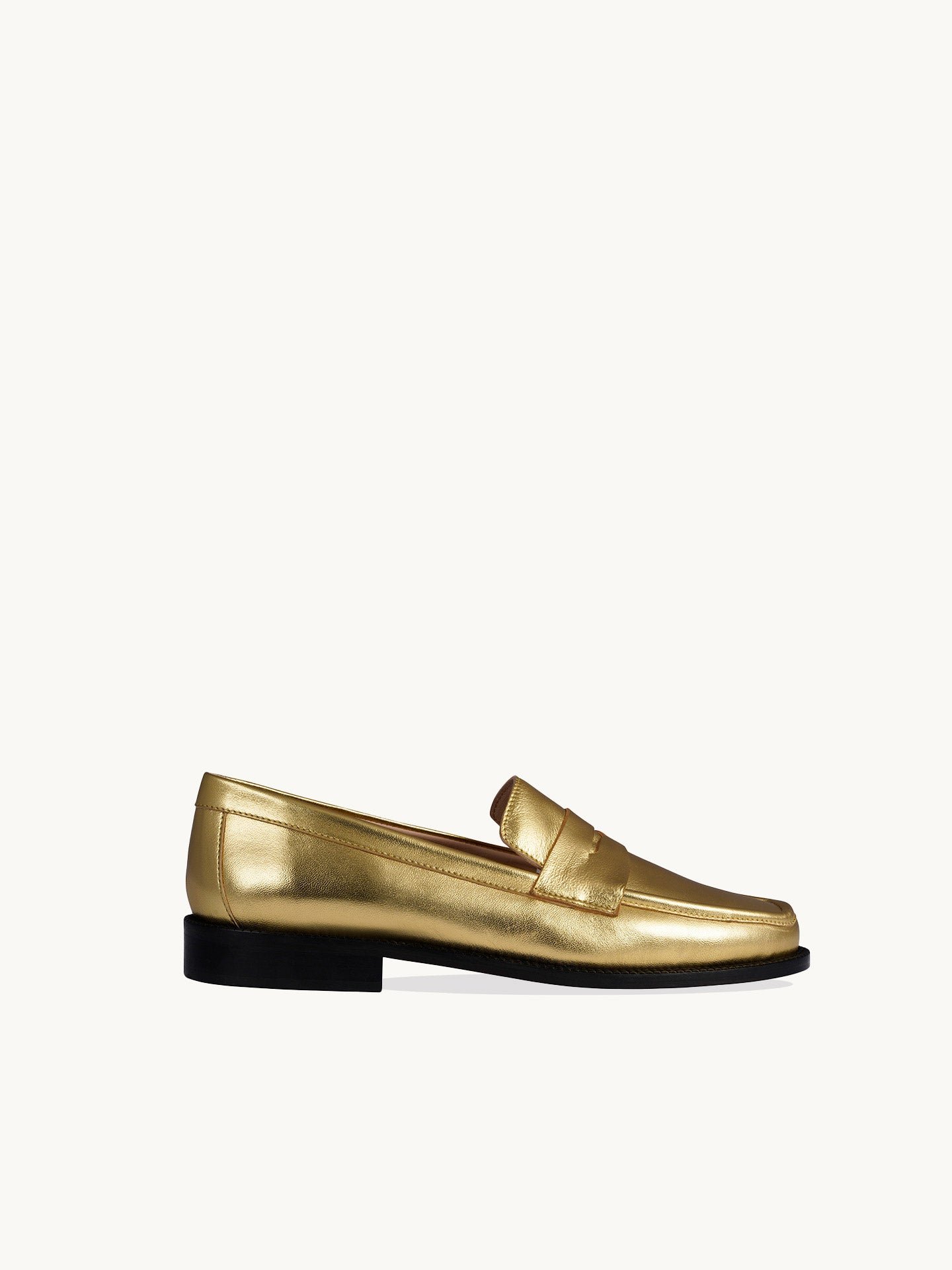 Metallic crackled leather loafers EMZI PARIS Golden