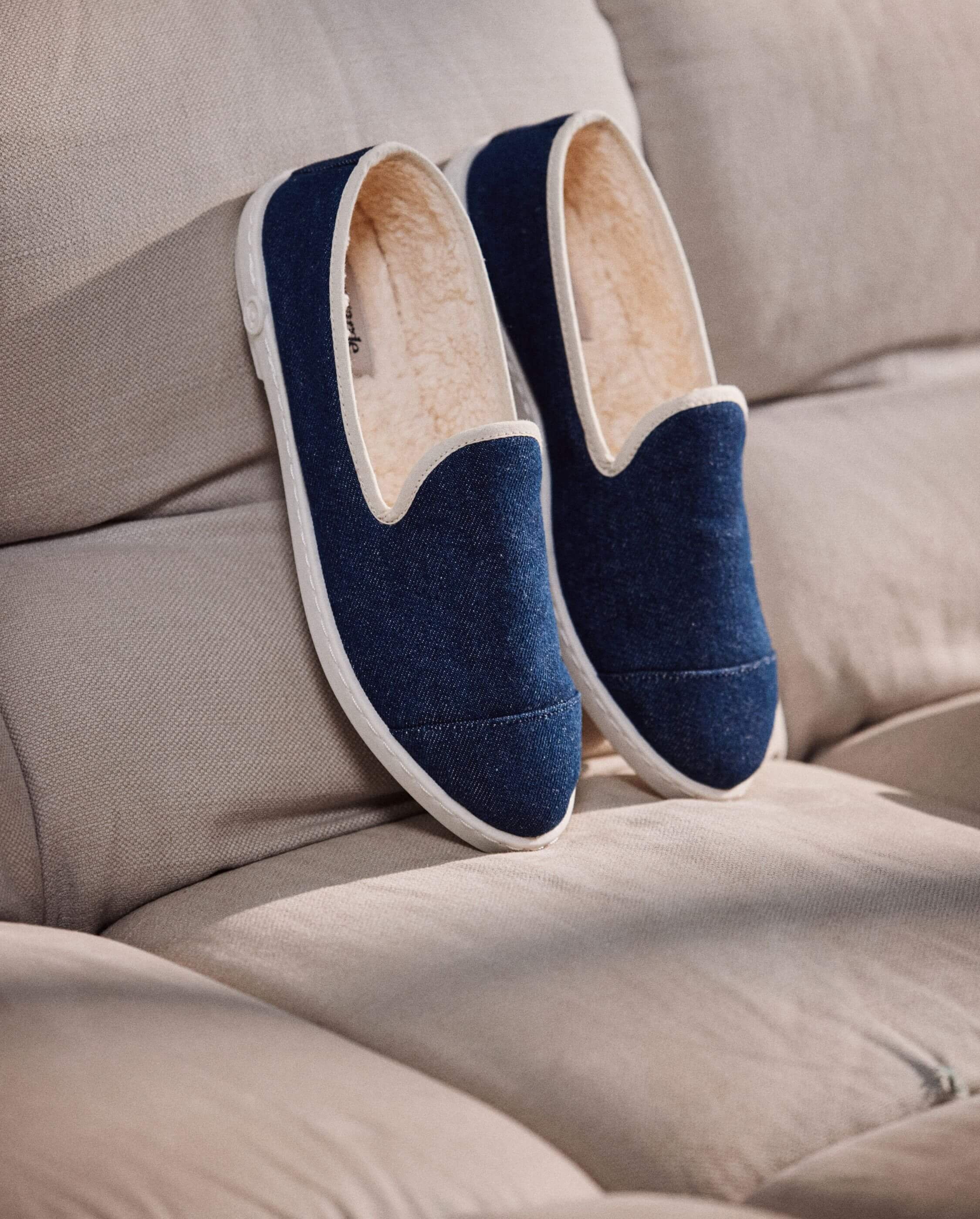 Men's denim slippers, raw ANGARDE Blue