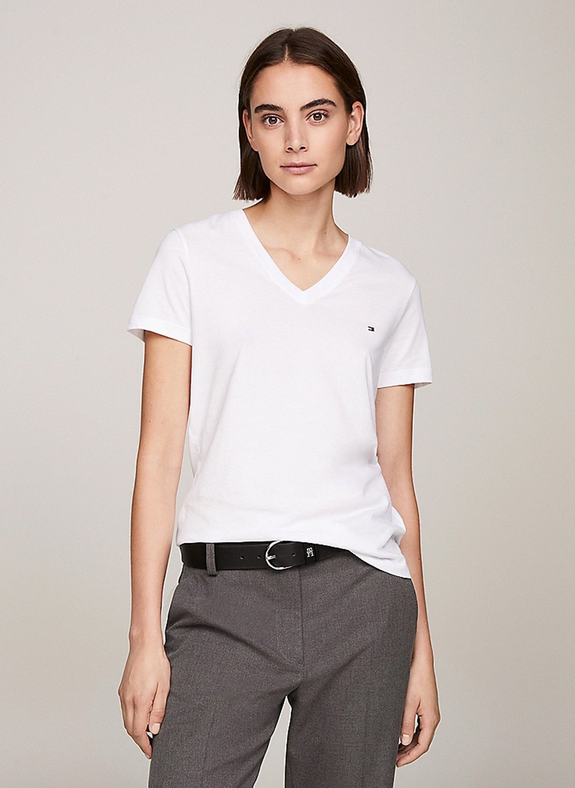 T-shirt slim en coton organique TOMMY HILFIGER Blanc