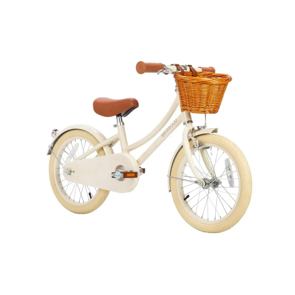 Classic cream steel bicycle pedals for 4-7 year olds exercise. Banwood Beige