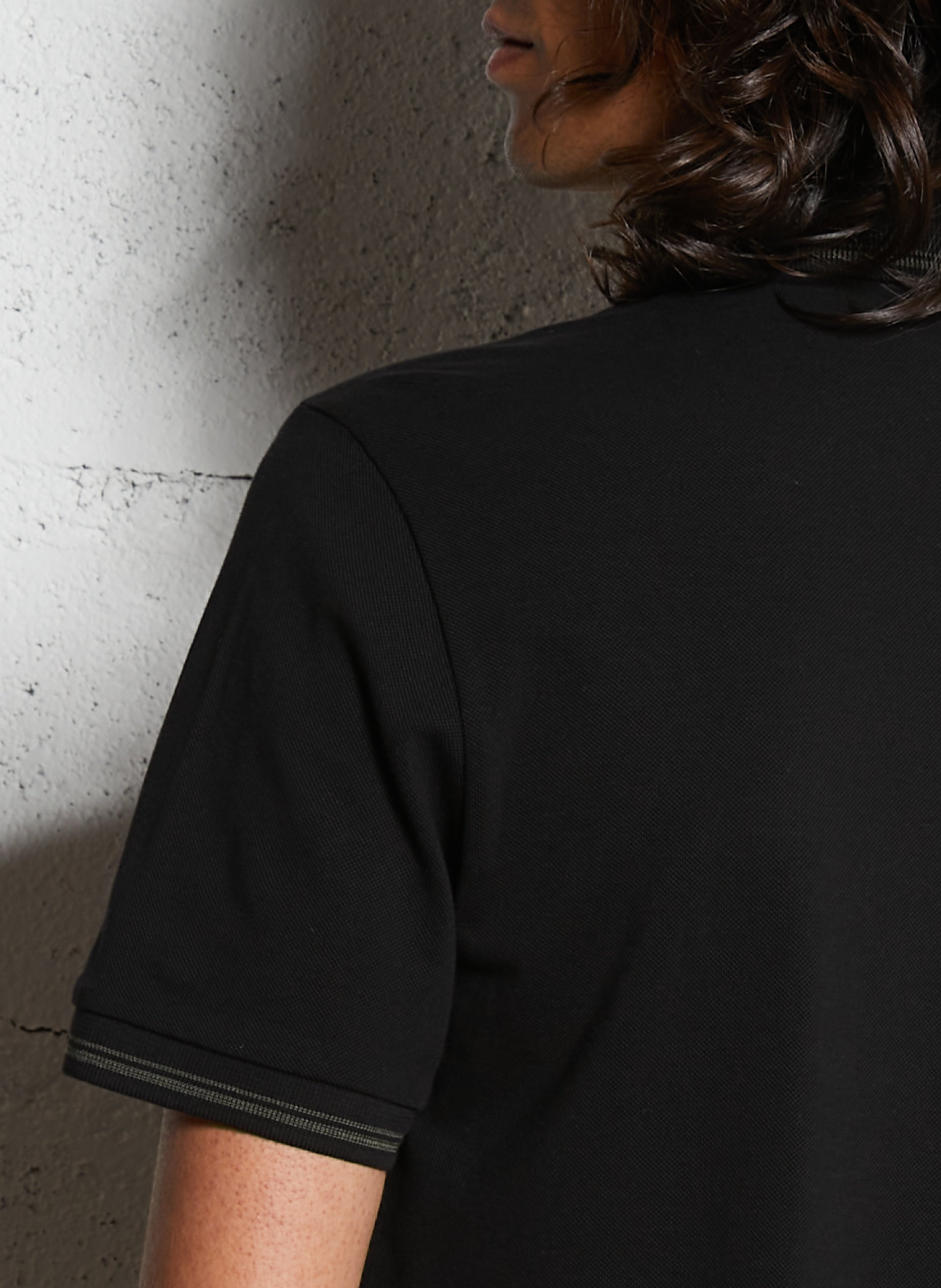 Poloshirt mit kurzen Ärmeln im Regular Fit IKKS Schwarz