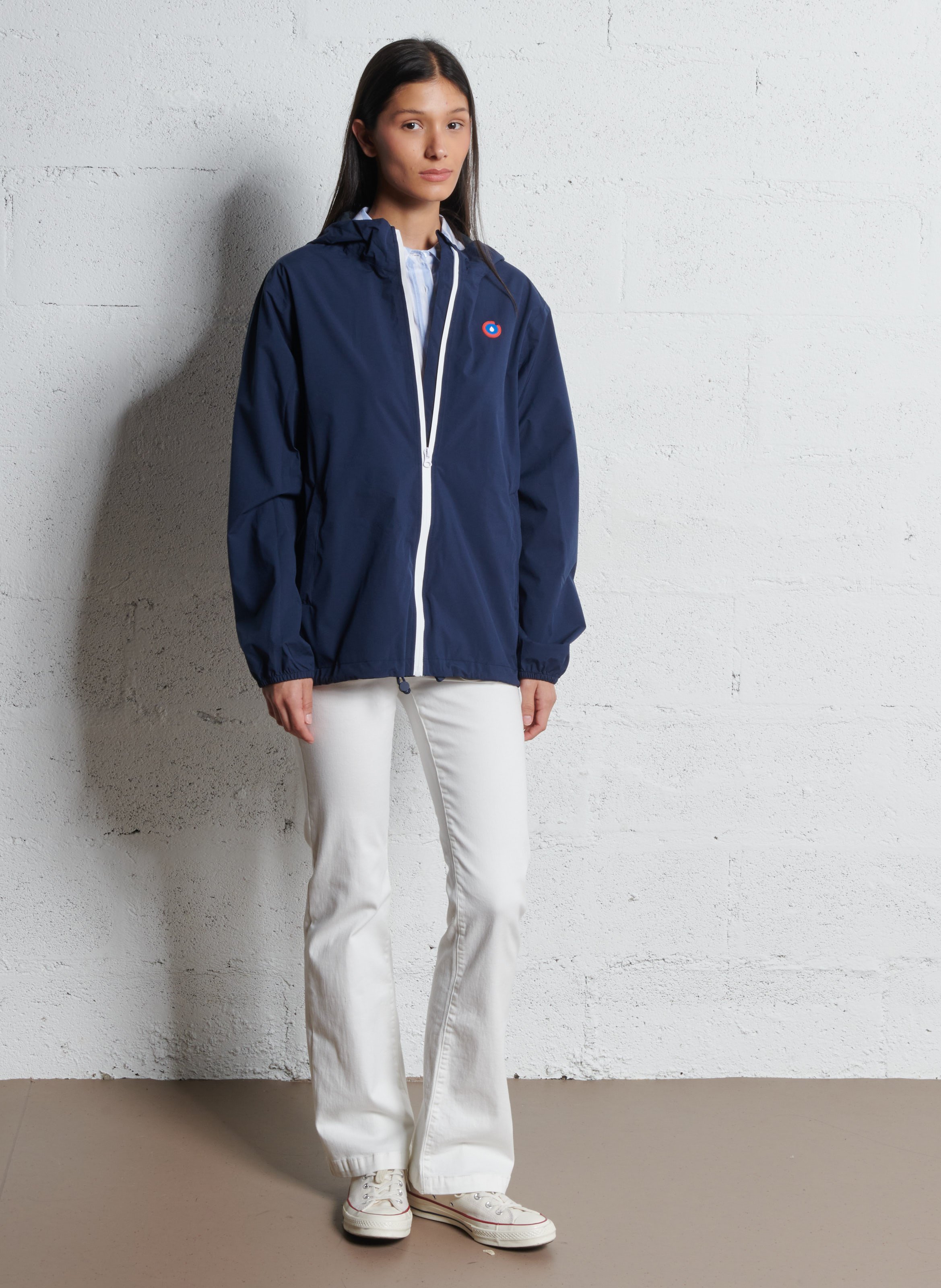 Imperméable court à capuche FLOTTE Bleu