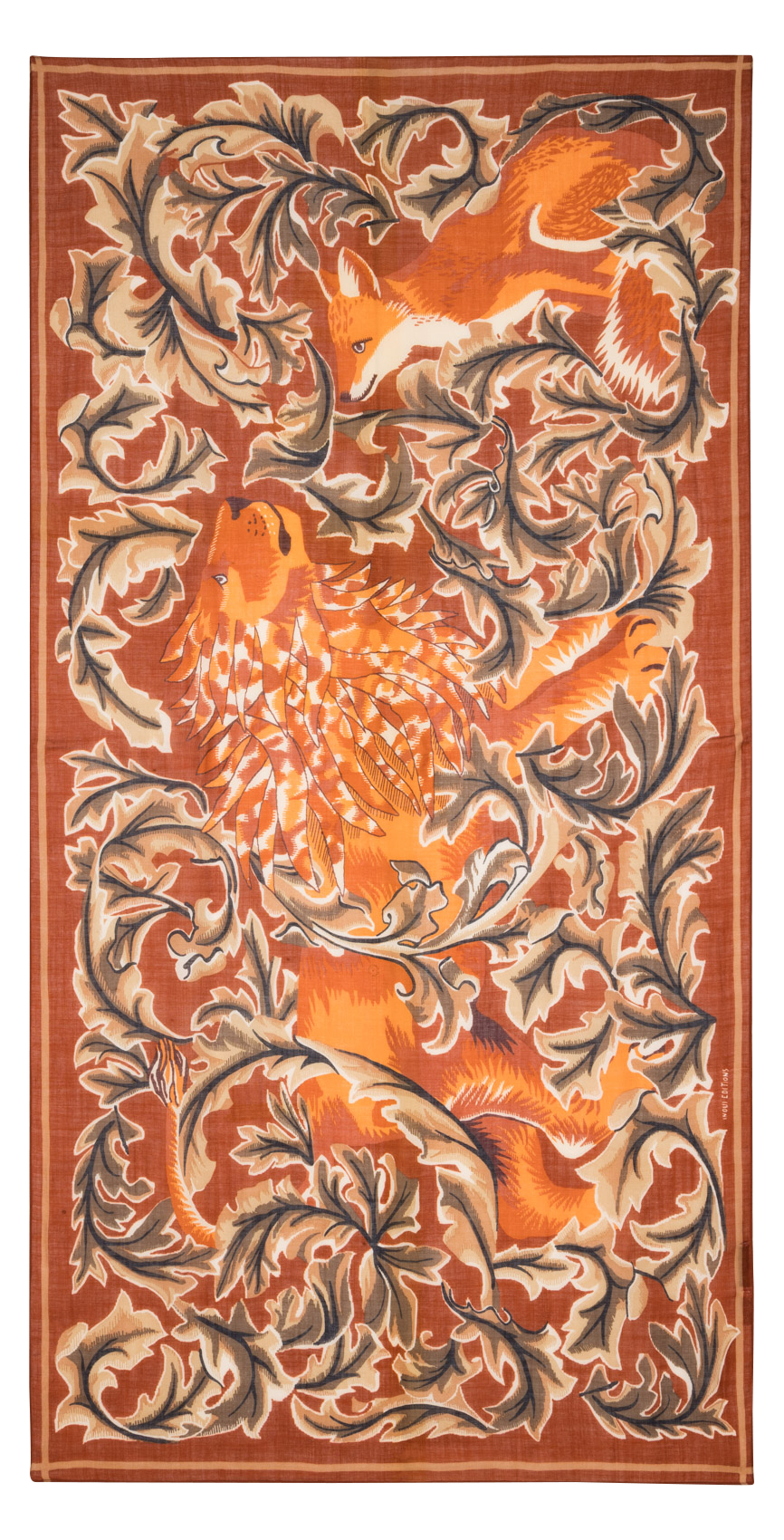 Echarpe fine imprimée en laine INOUI EDITIONS Orange