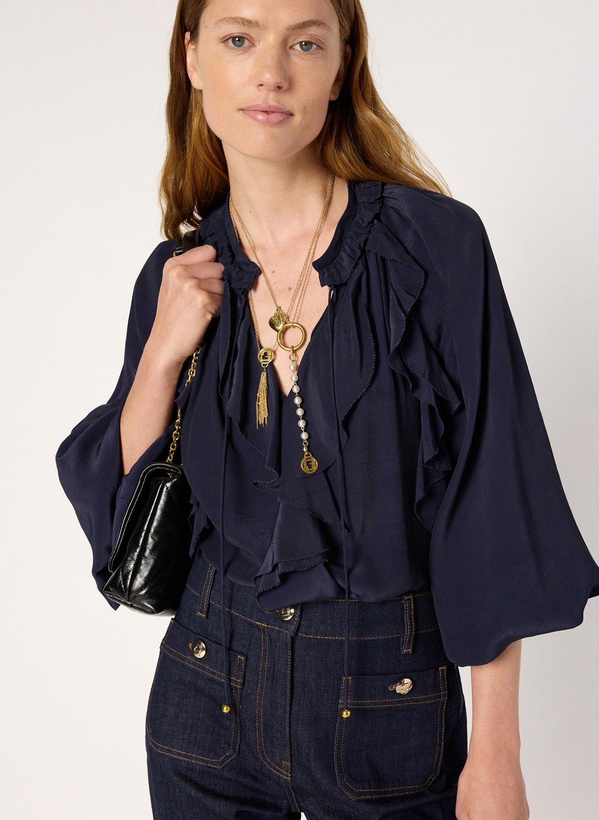 Blouse droite en satin GERARD DAREL
