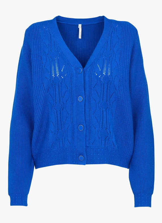 V Neck Strickweste Blau Damen Damen Strickjacke Knopfleiste