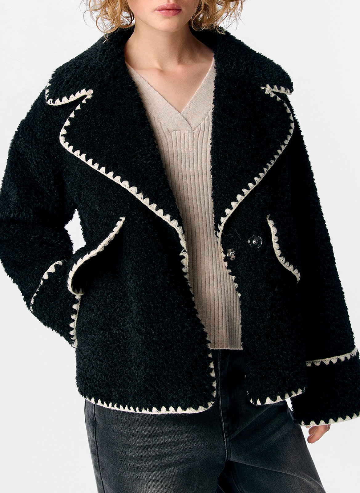 Jas met reverskraag OBJECT Zwart