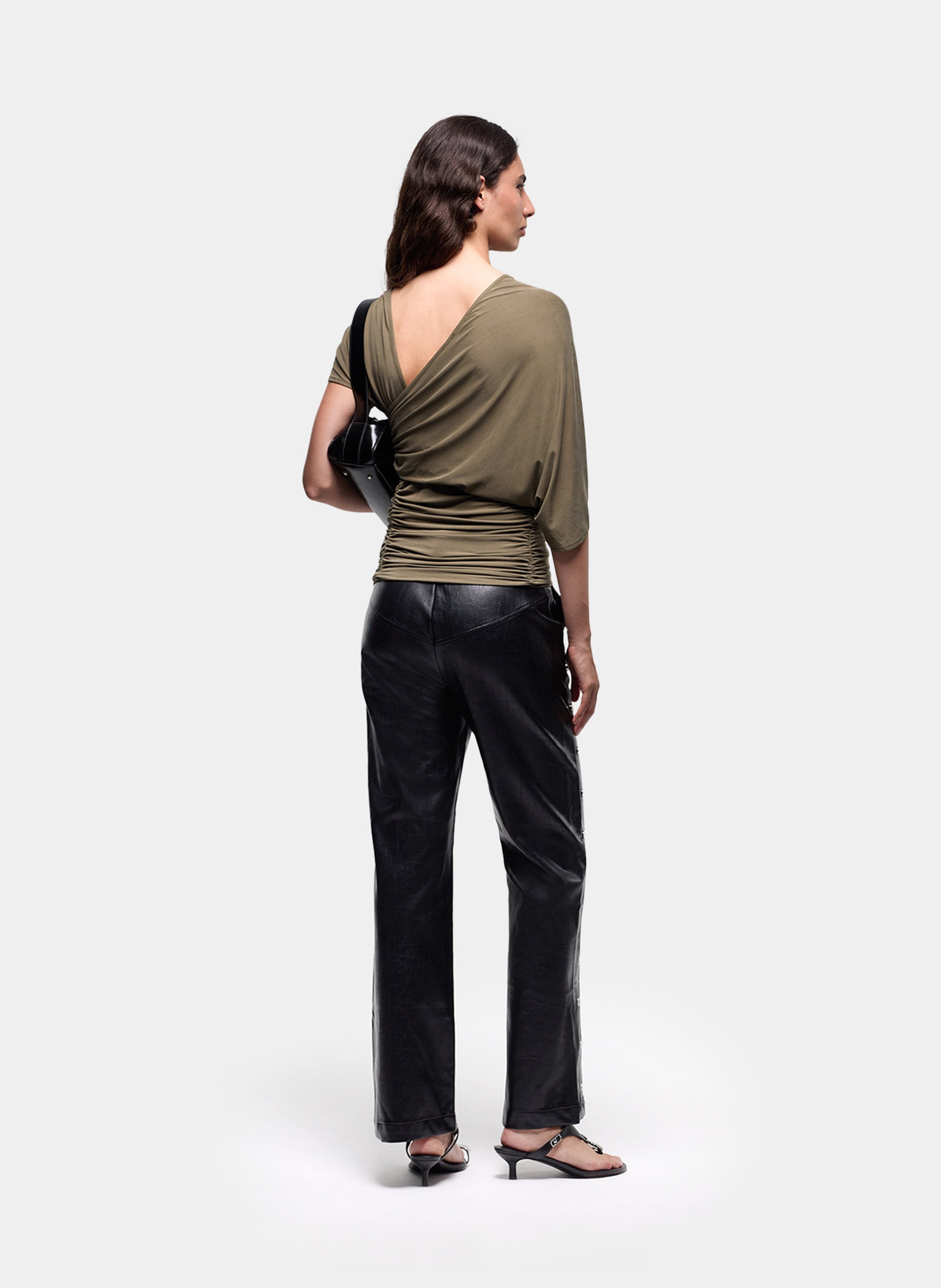 Printed viscose top LAAGAM Khaki