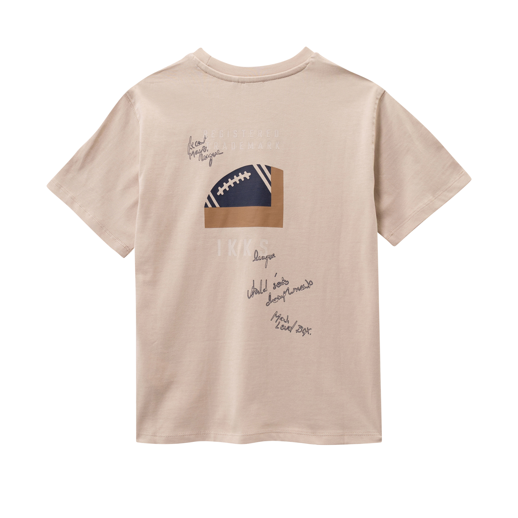 Oversize T-Shirt aus bedruckter Baumwolle. IKKS JUNIOR Beige