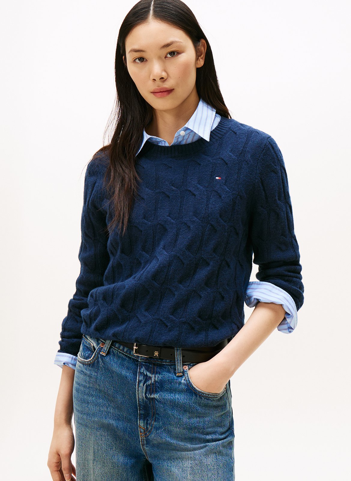 Pull col rond en laine  TOMMY HILFIGER