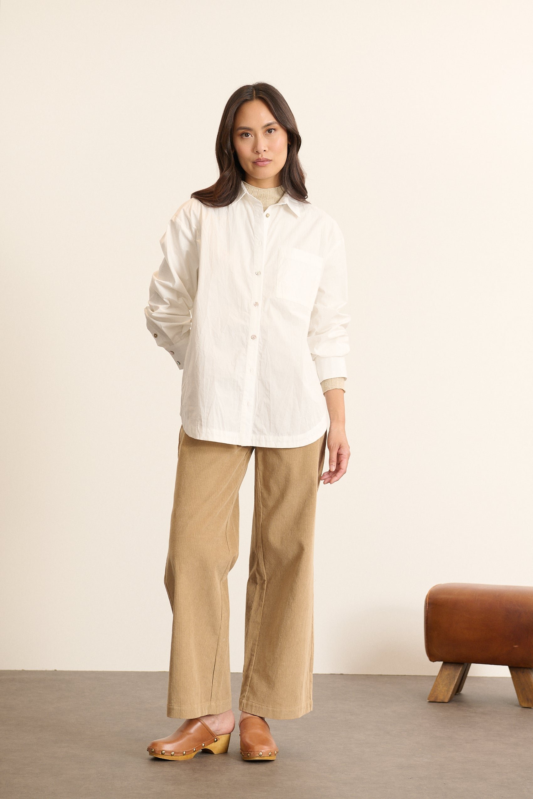 Oversized long-sleeve shirt GARANCE PARIS White