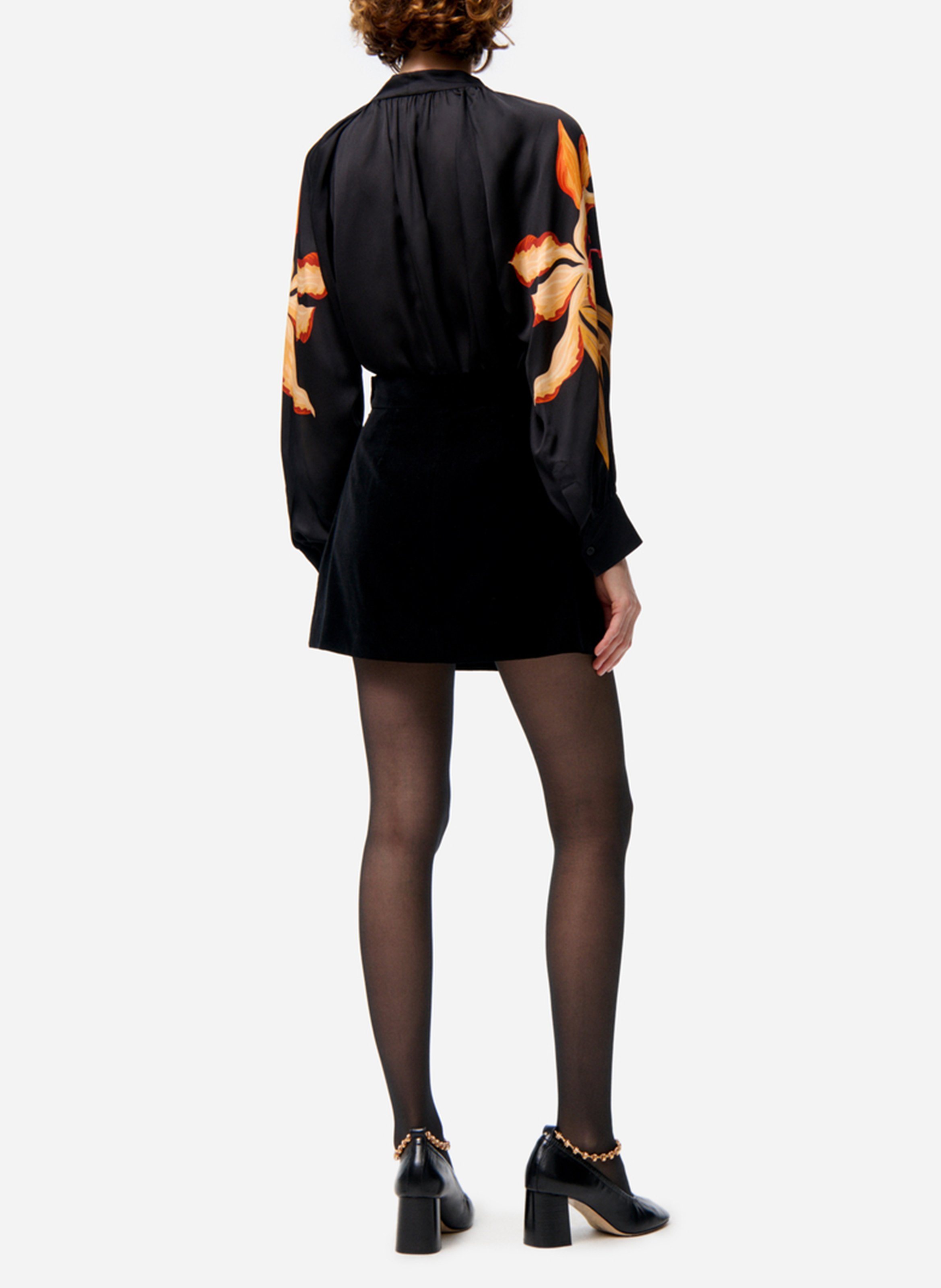 Jupe courte en coton mélangé VANESSA BRUNO Noir