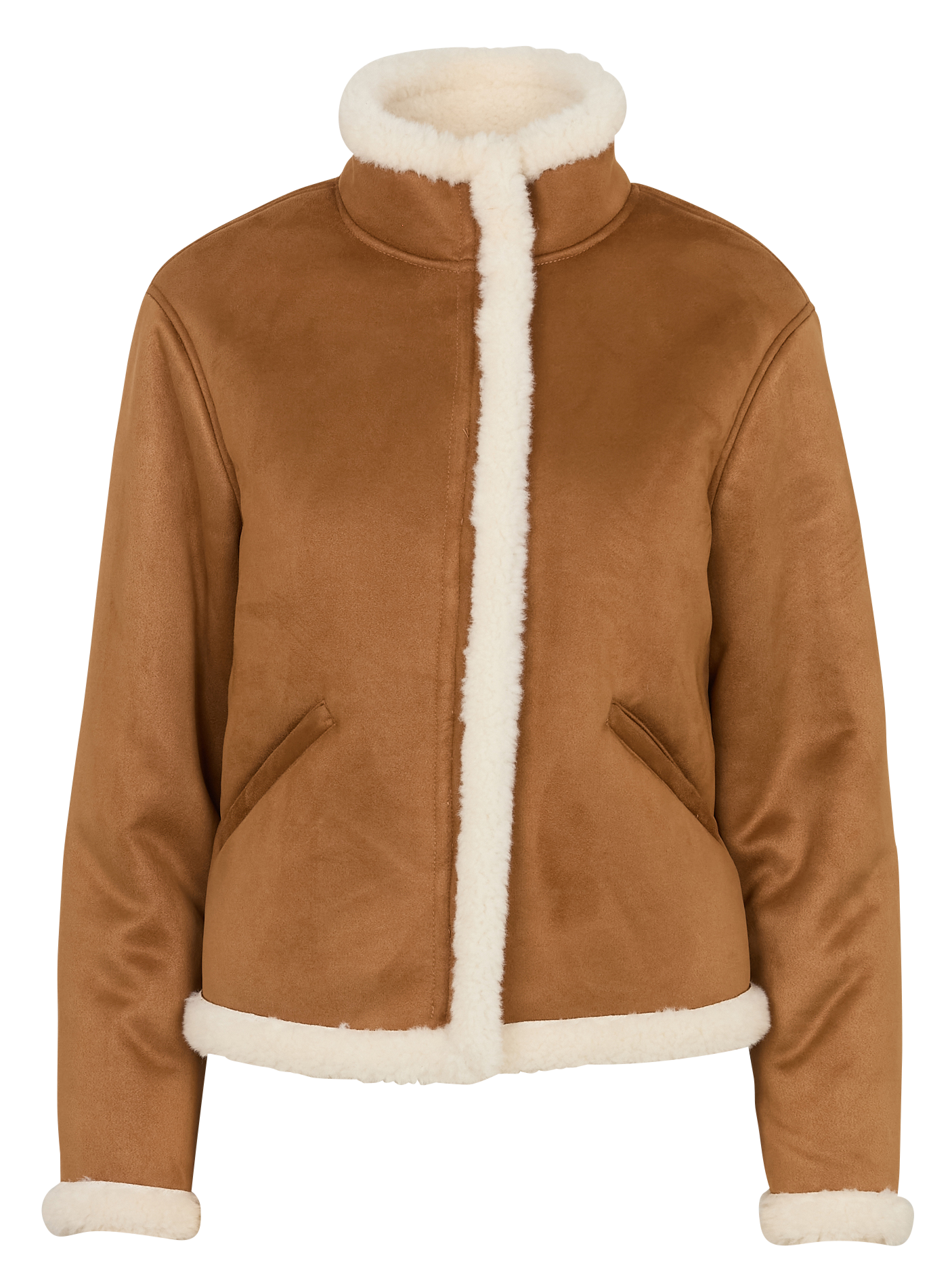 Gerade geschnittene Jacke aus Kunstpelz SUD EXPRESS Braun