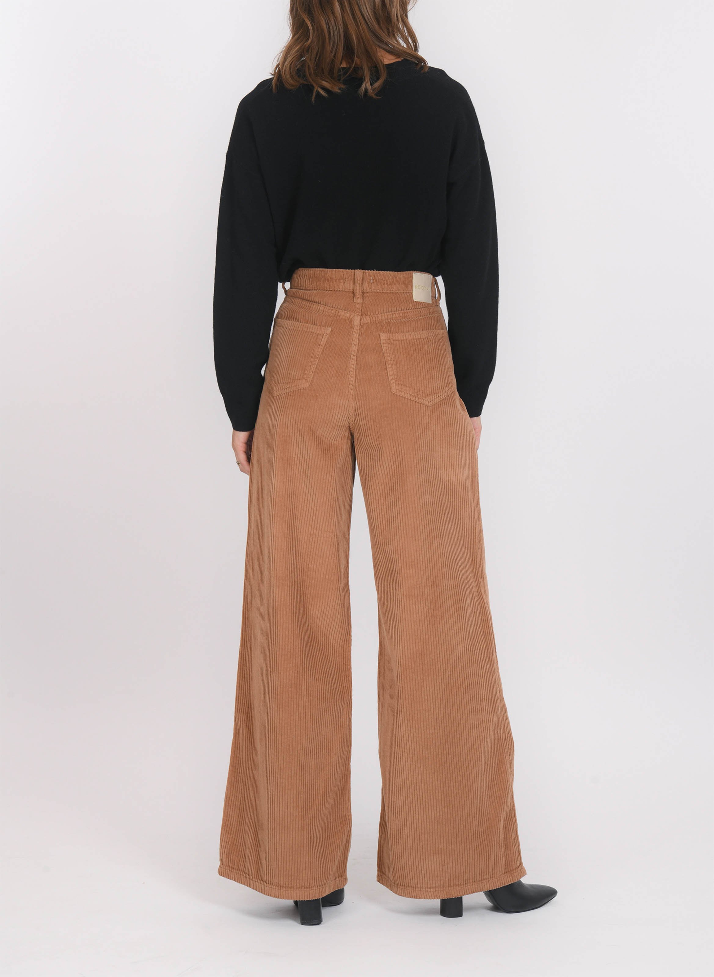 Corduroy cropped pants KOOKAI Brown