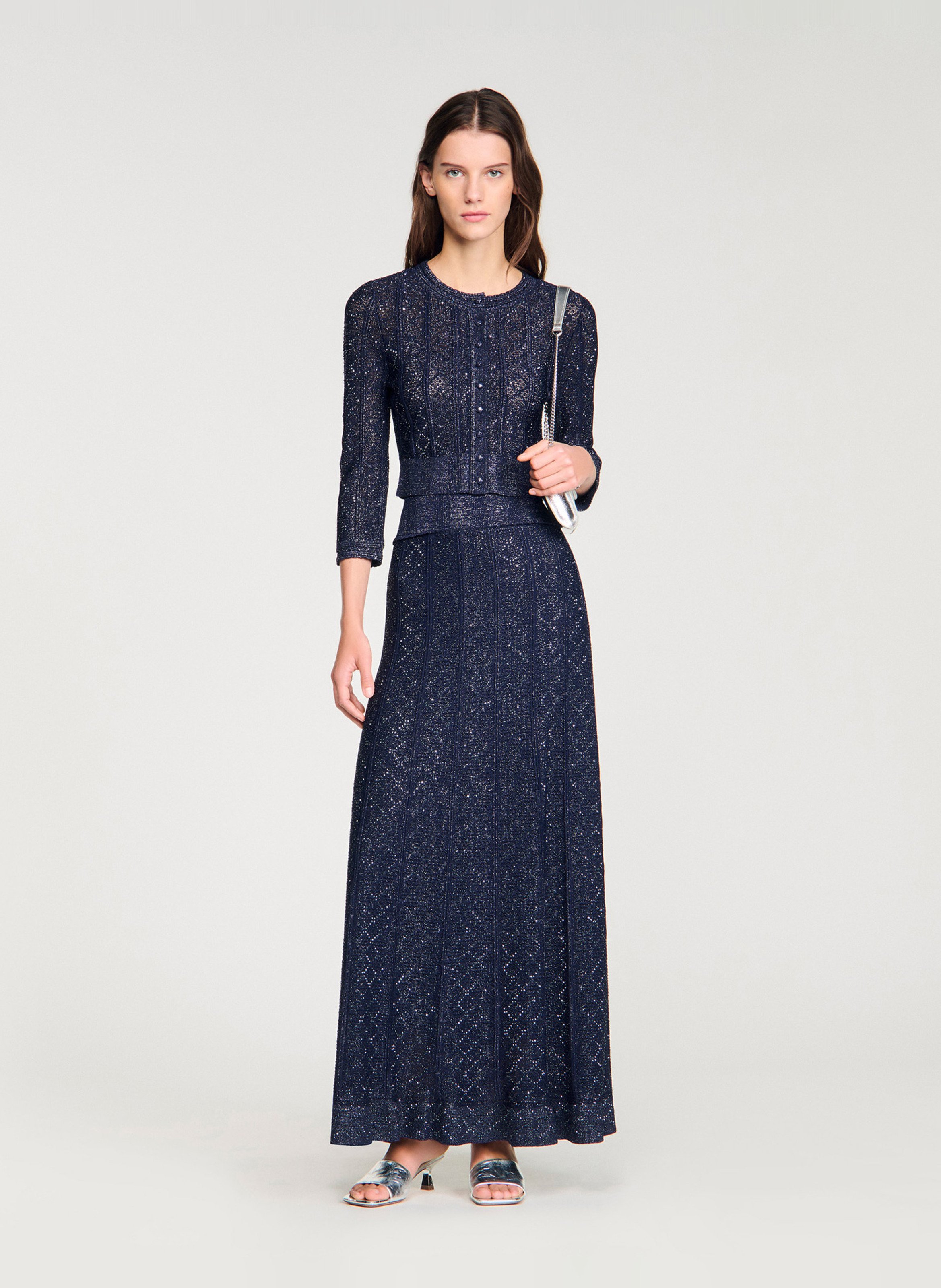 Cardigan col rond  SANDRO Bleu