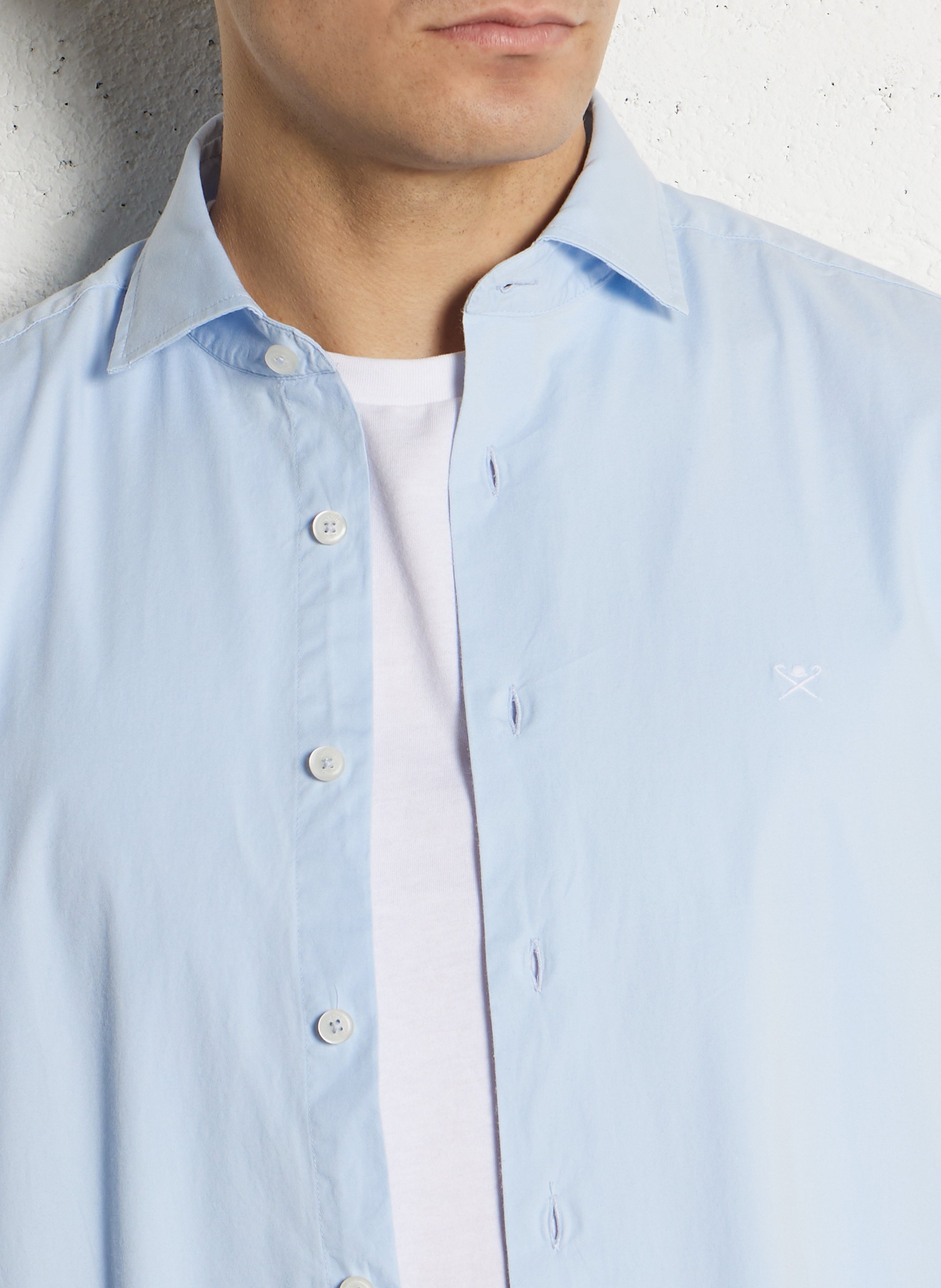 Blouse met klassieke kraag HACKETT Blauw