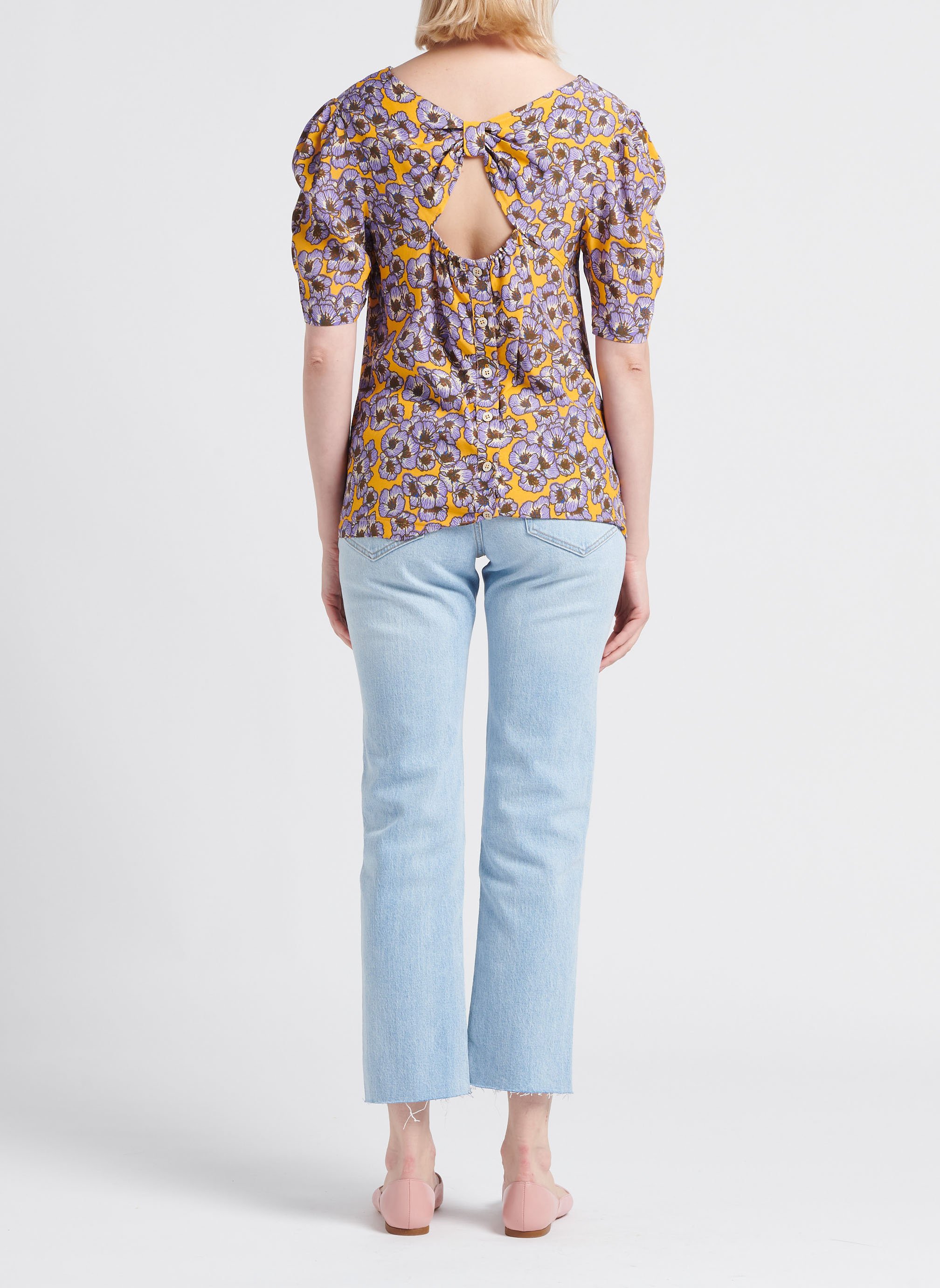 Top col V à imprimé floral LA PETITE FRANCAISE Multicolore