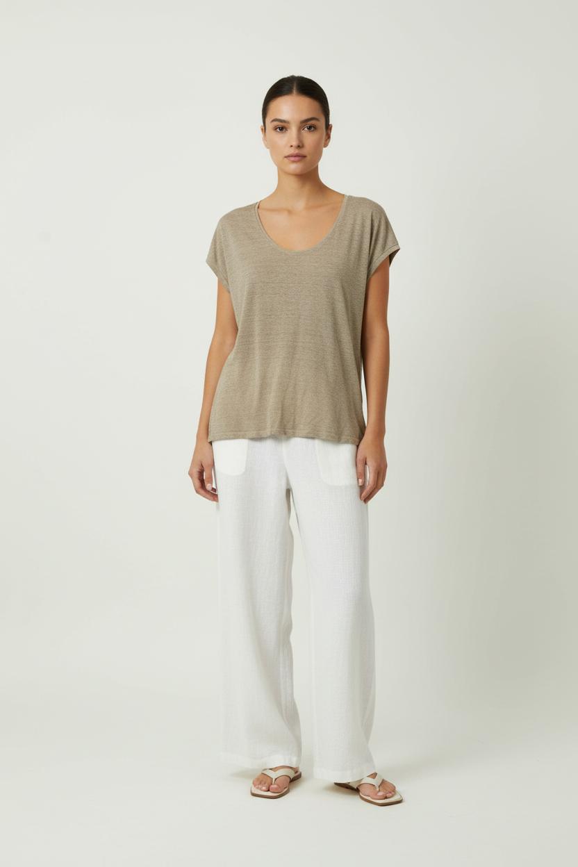 Tommy Badge T-shirt COMPTOIR DES COTONNIERS - Seconde main Beige