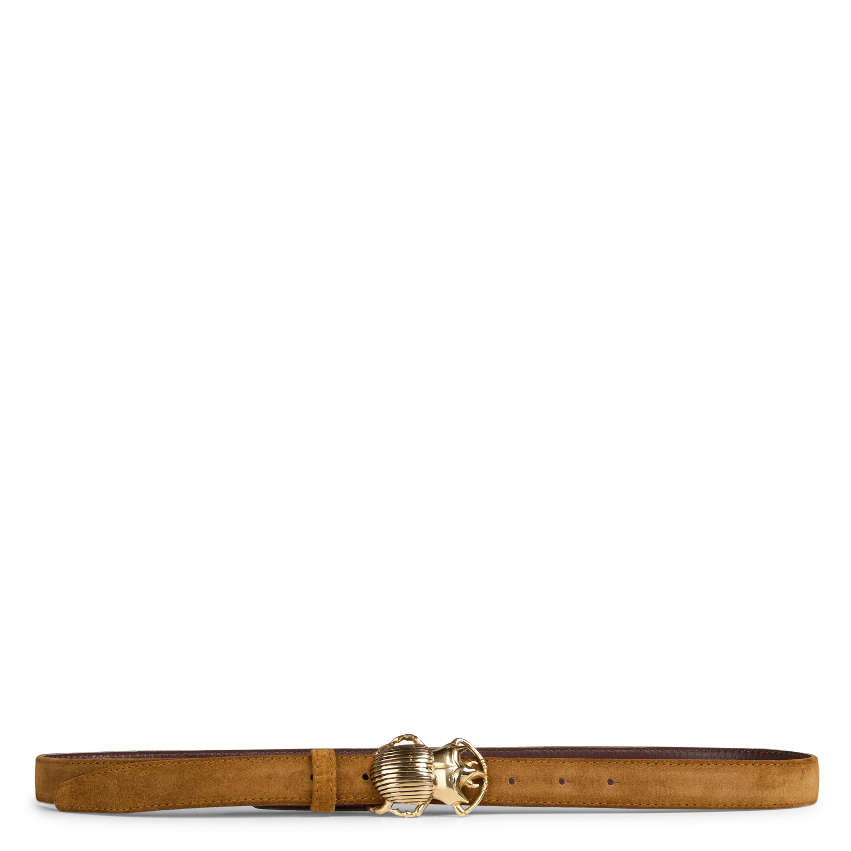 Suede belt CLARIS VIROT Brown