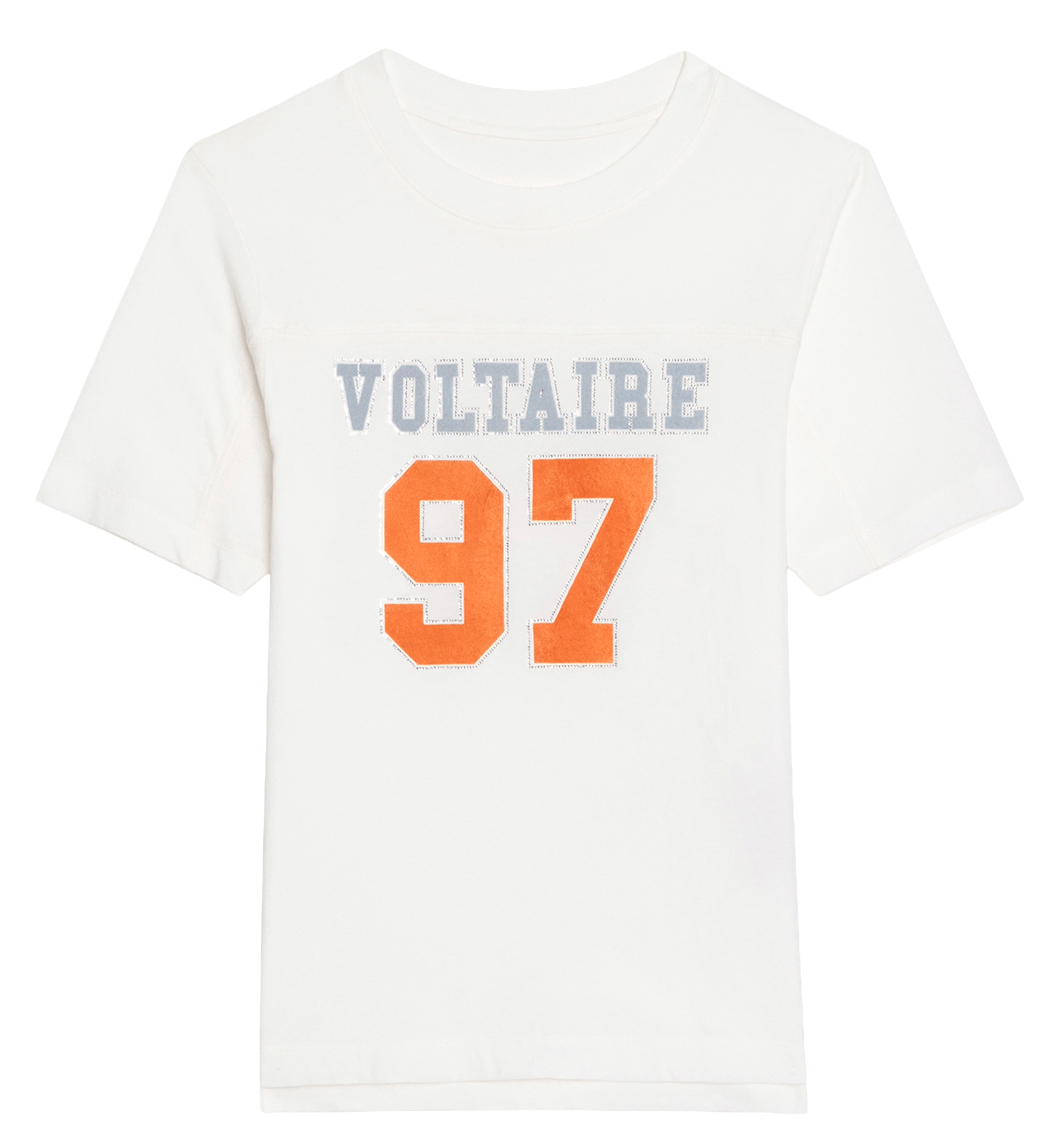 Tee-shirt manches courtes imprimé avec strass ZADIG&VOLTAIRE Blanc