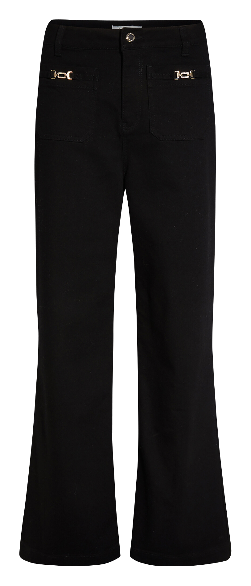 Jean évasé taille haute uni MORGAN Noir