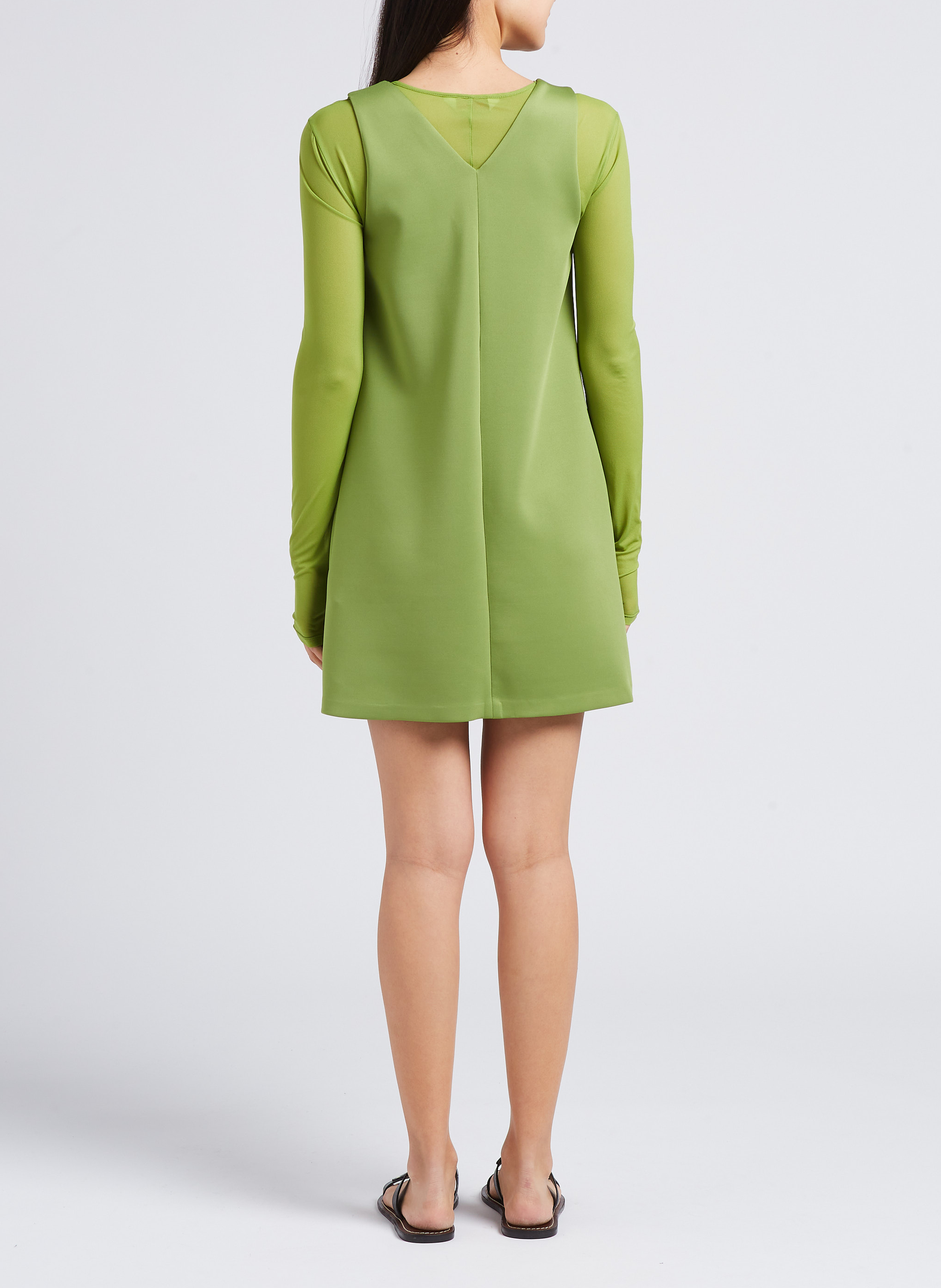 Robe courte col V avec doublure style tee-shirt MAX MARA LEISURE Vert