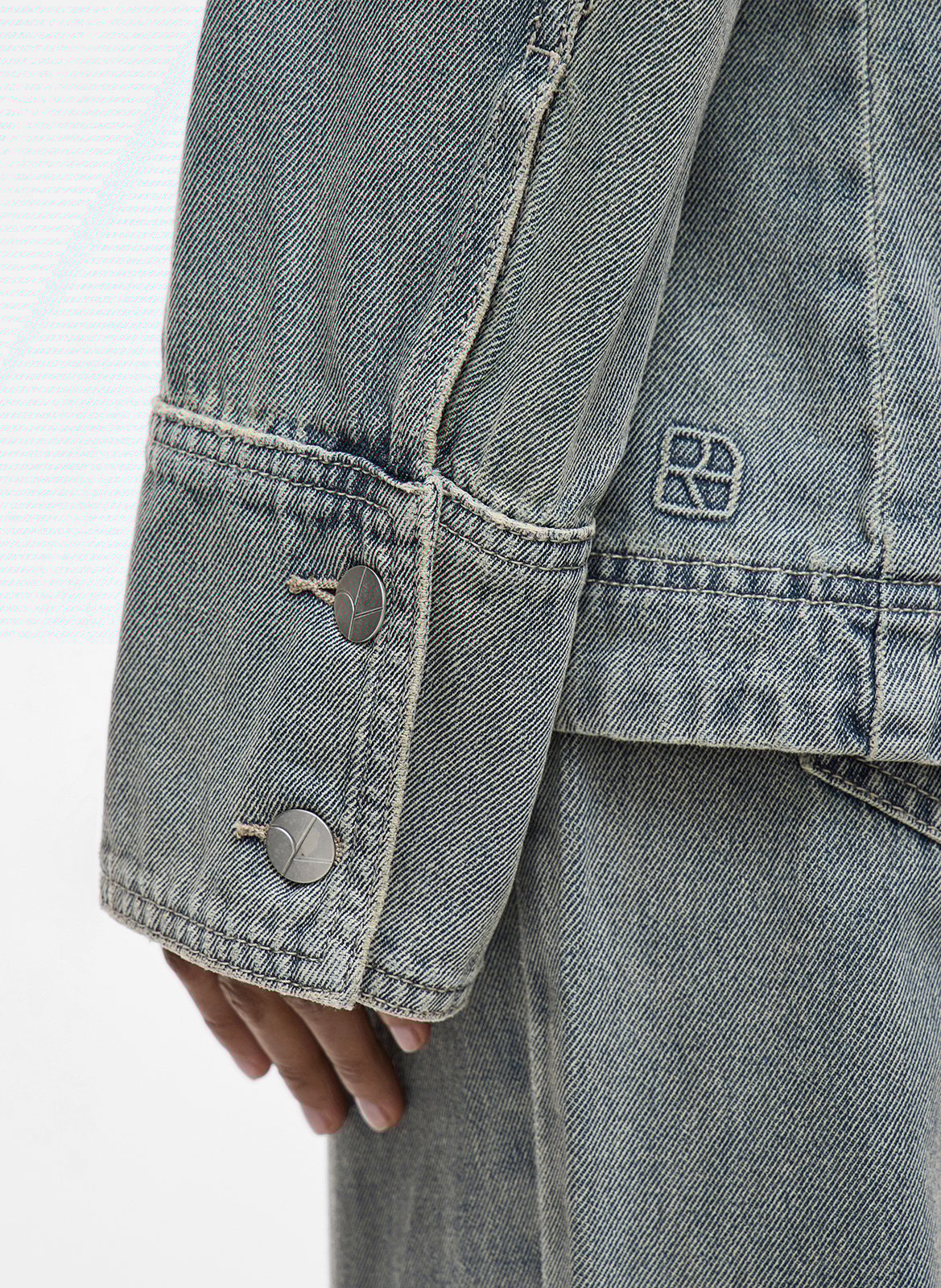 Veste en jean droite  ROUGE EDIT Bleu