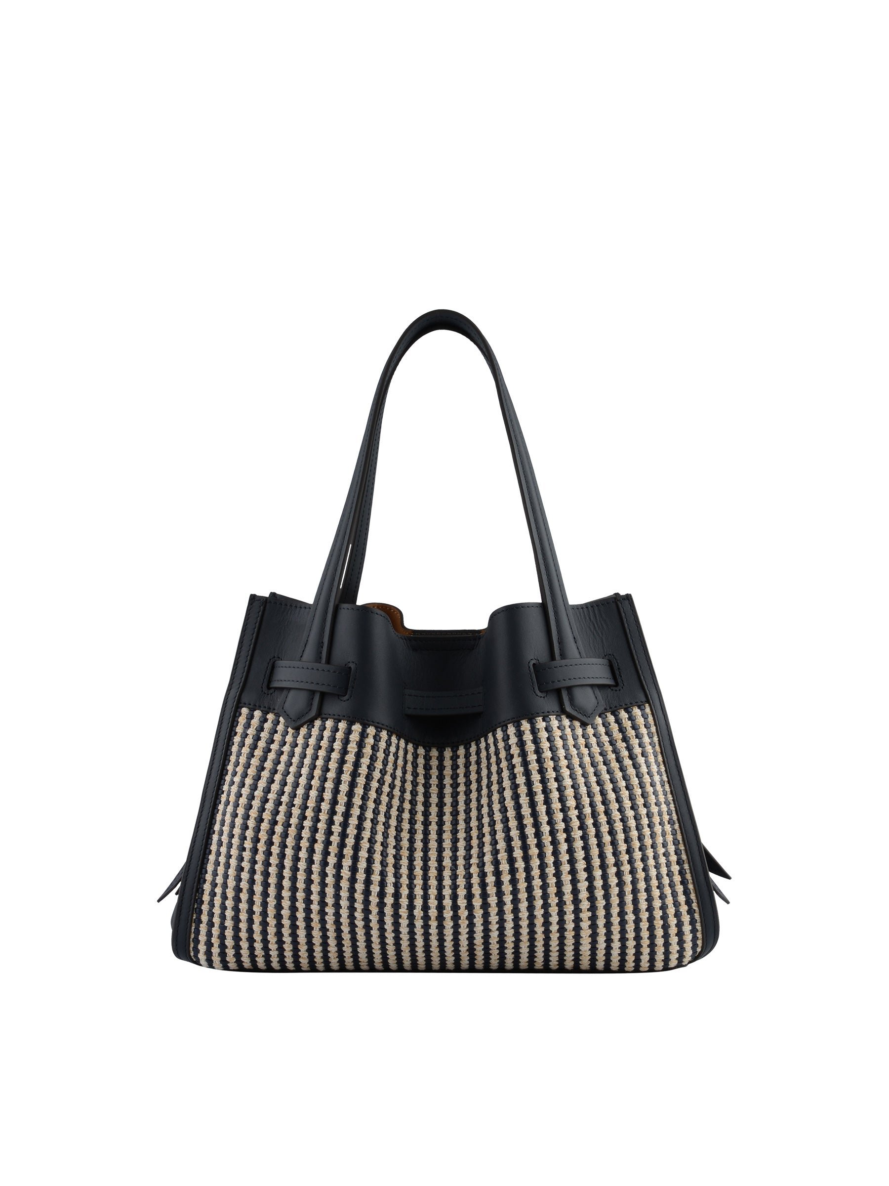 Calfskin leather handbag POURCHET Blue