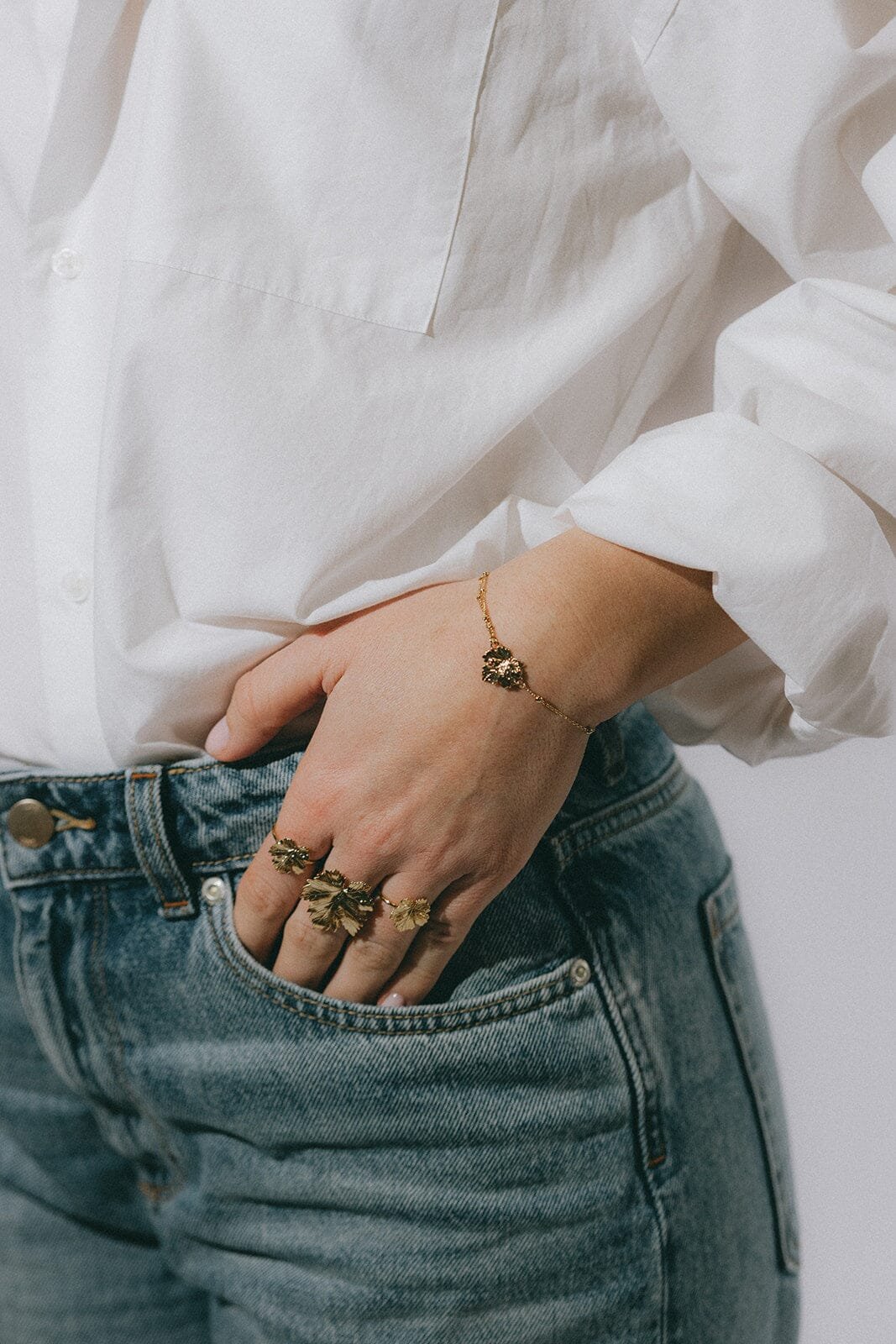 Gold-plated leaf ring MONSIEUR SIMONE Silver