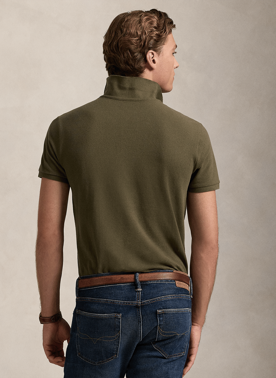 Polo slim-fit en coton piqué POLO RALPH LAUREN Kaki