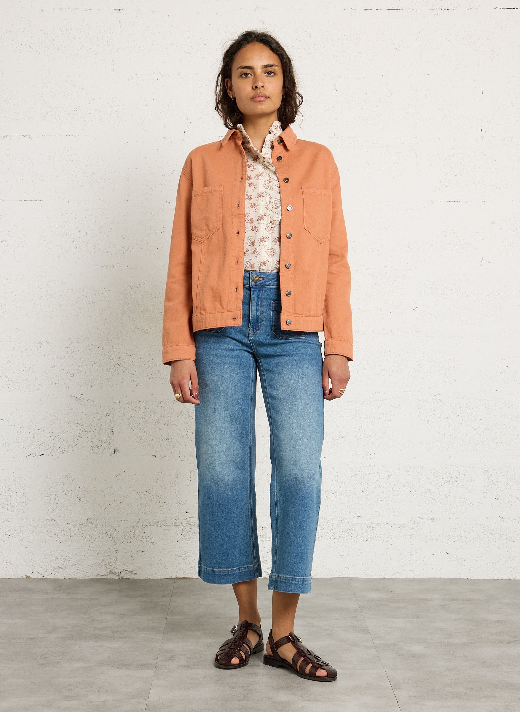 Buttoned straight short jacket MAISON 123 Red