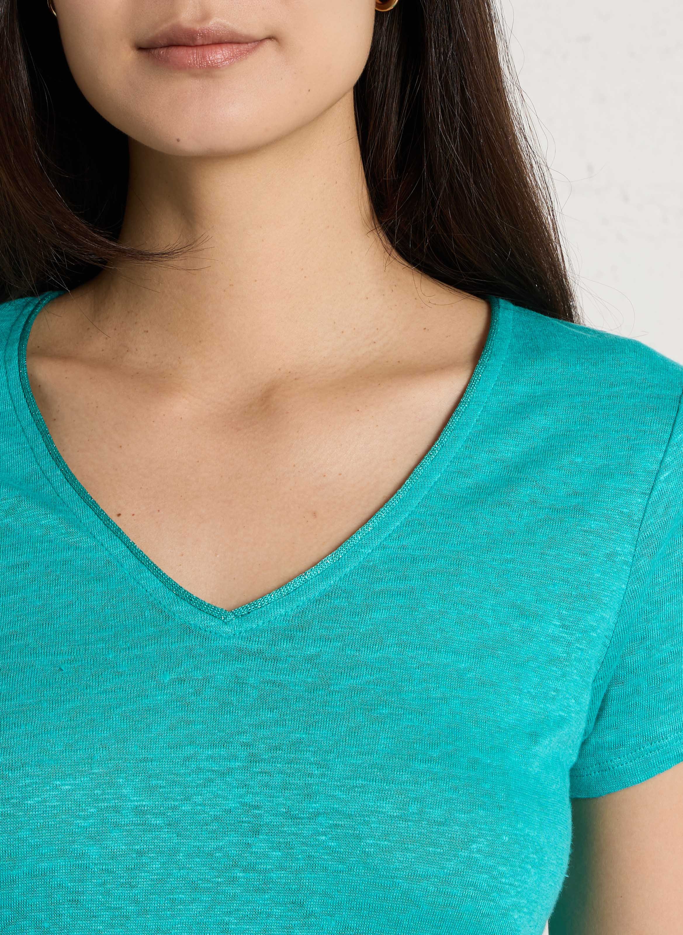 Fine linen V-neck sweater SUD EXPRESS Blue