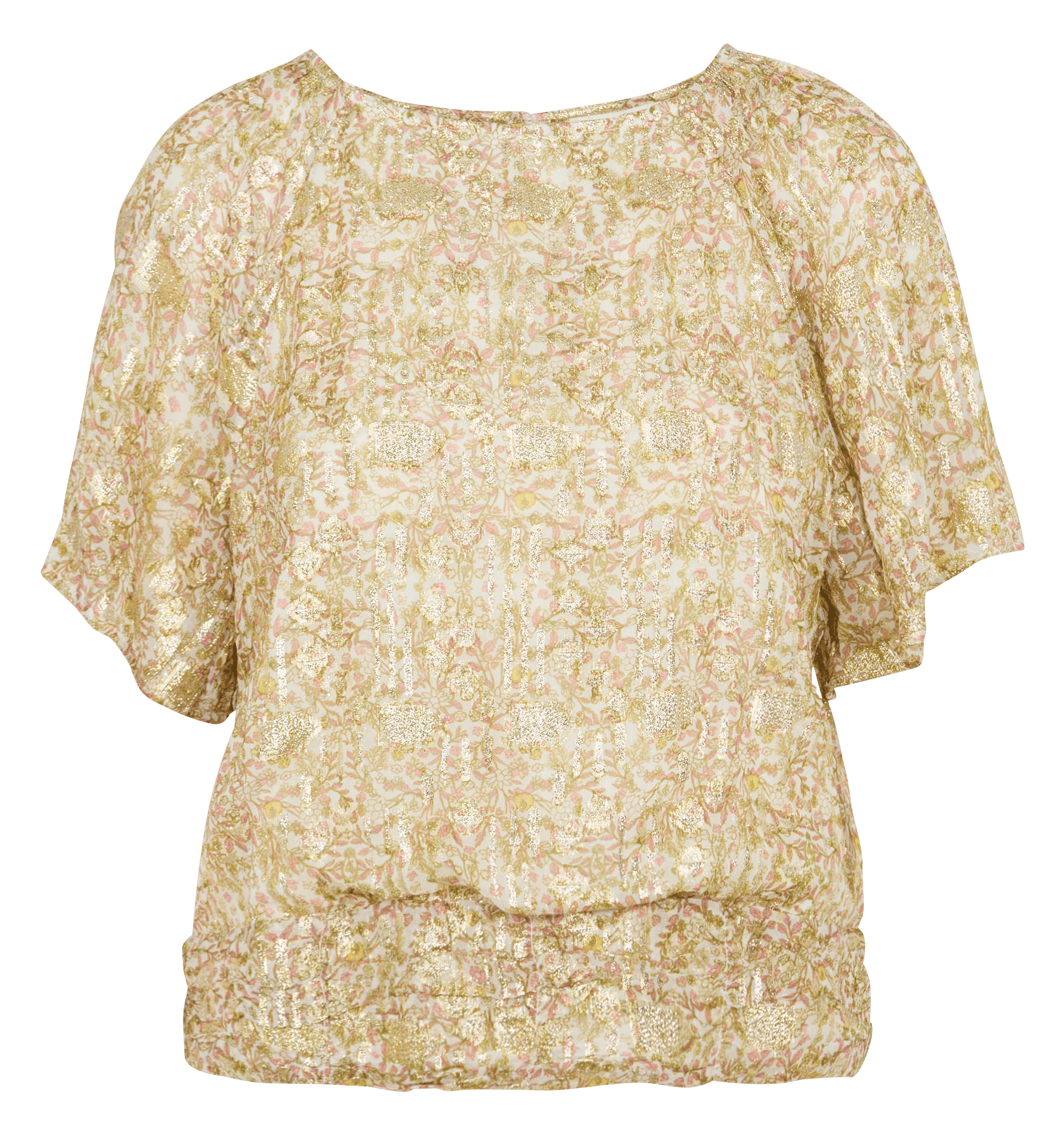 Top col rond à imprimé fleuri MAISON 123 Jaune