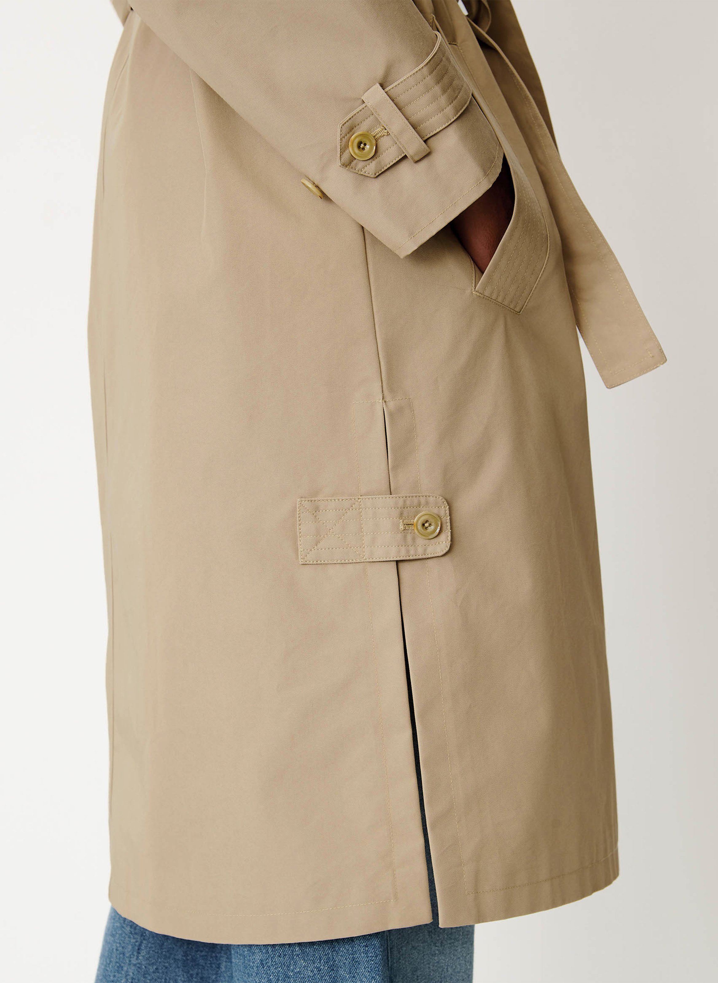 Trench long en coton mélangé SESSUN Beige