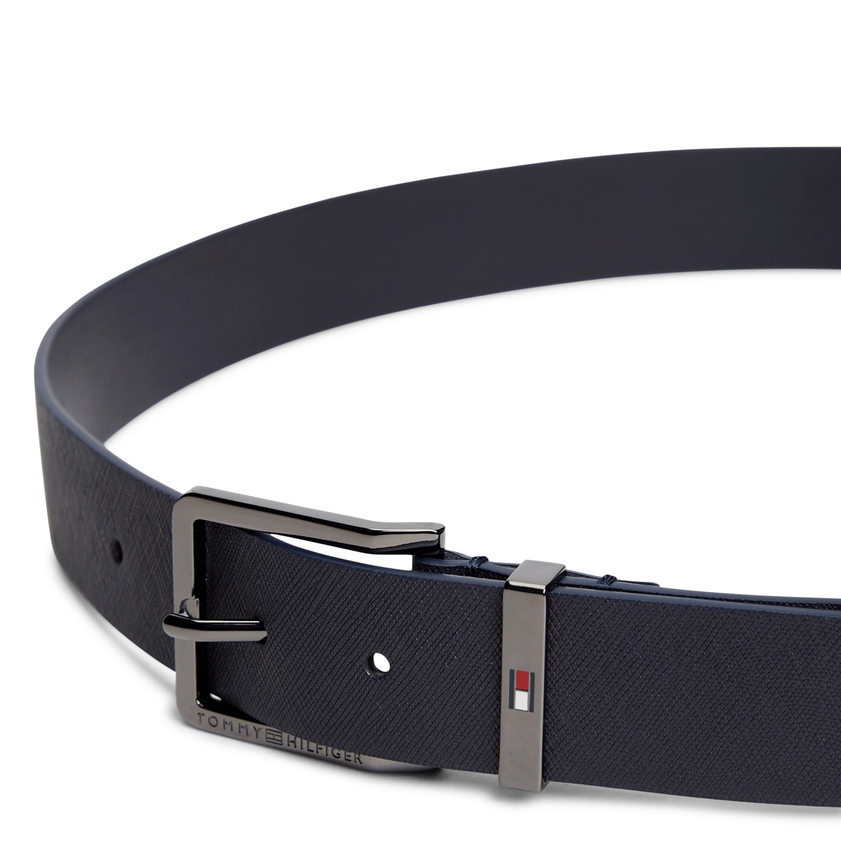 Cinturón de cuero texturizado TOMMY HILFIGER Azul