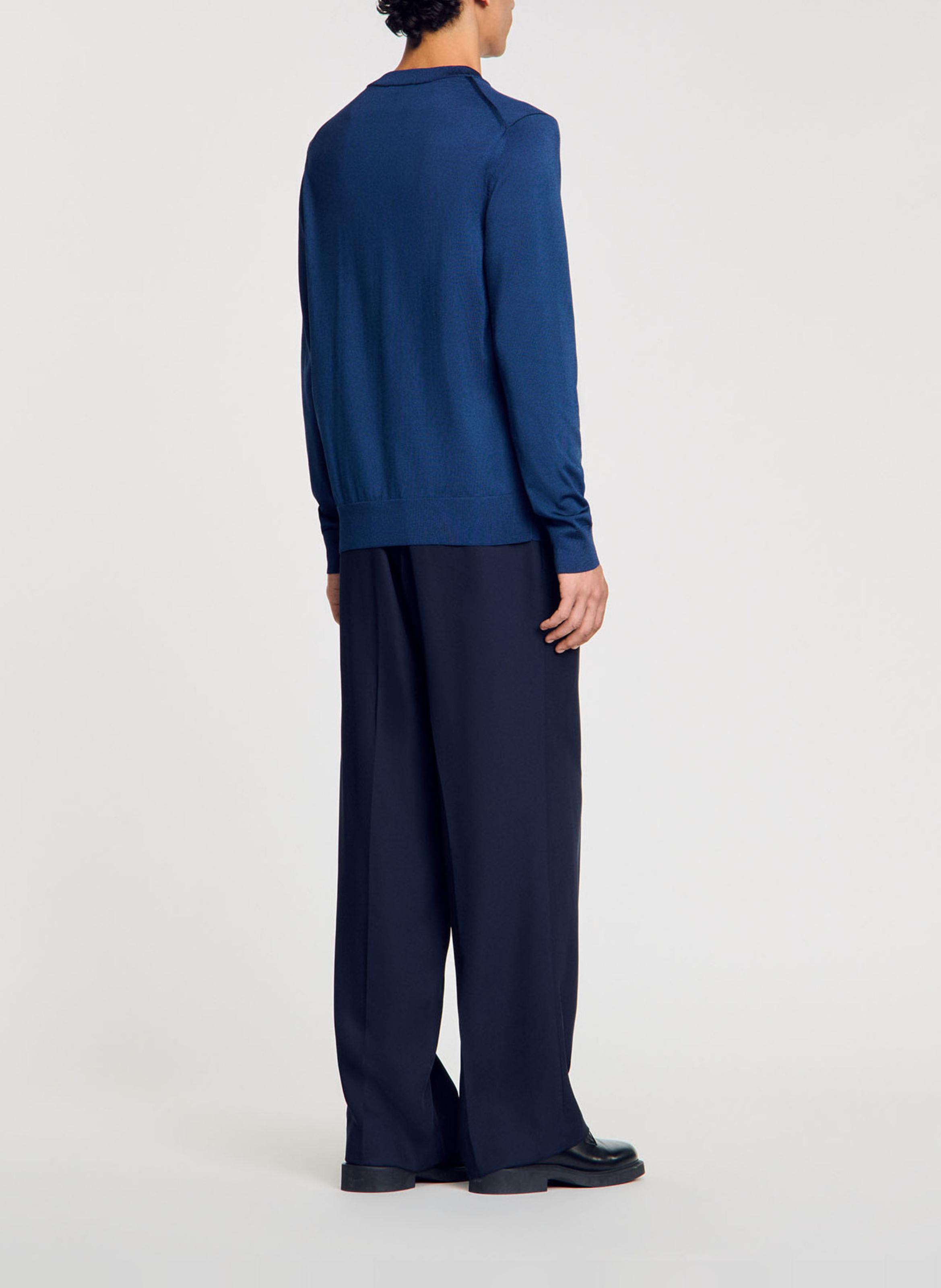 Fitted long-sleeve sweatshirt SANDRO Blue