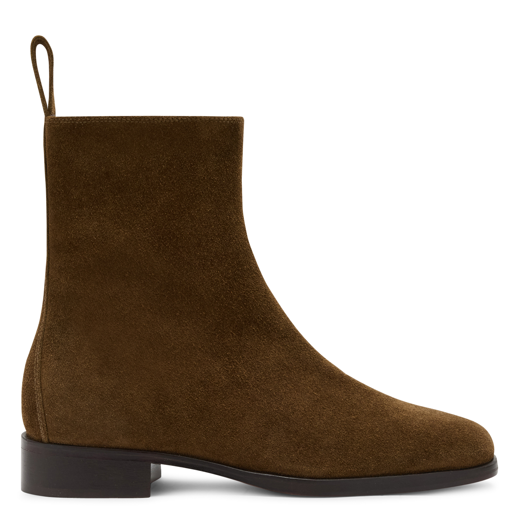 Plain suede leather ankle boots SOEUR Brown