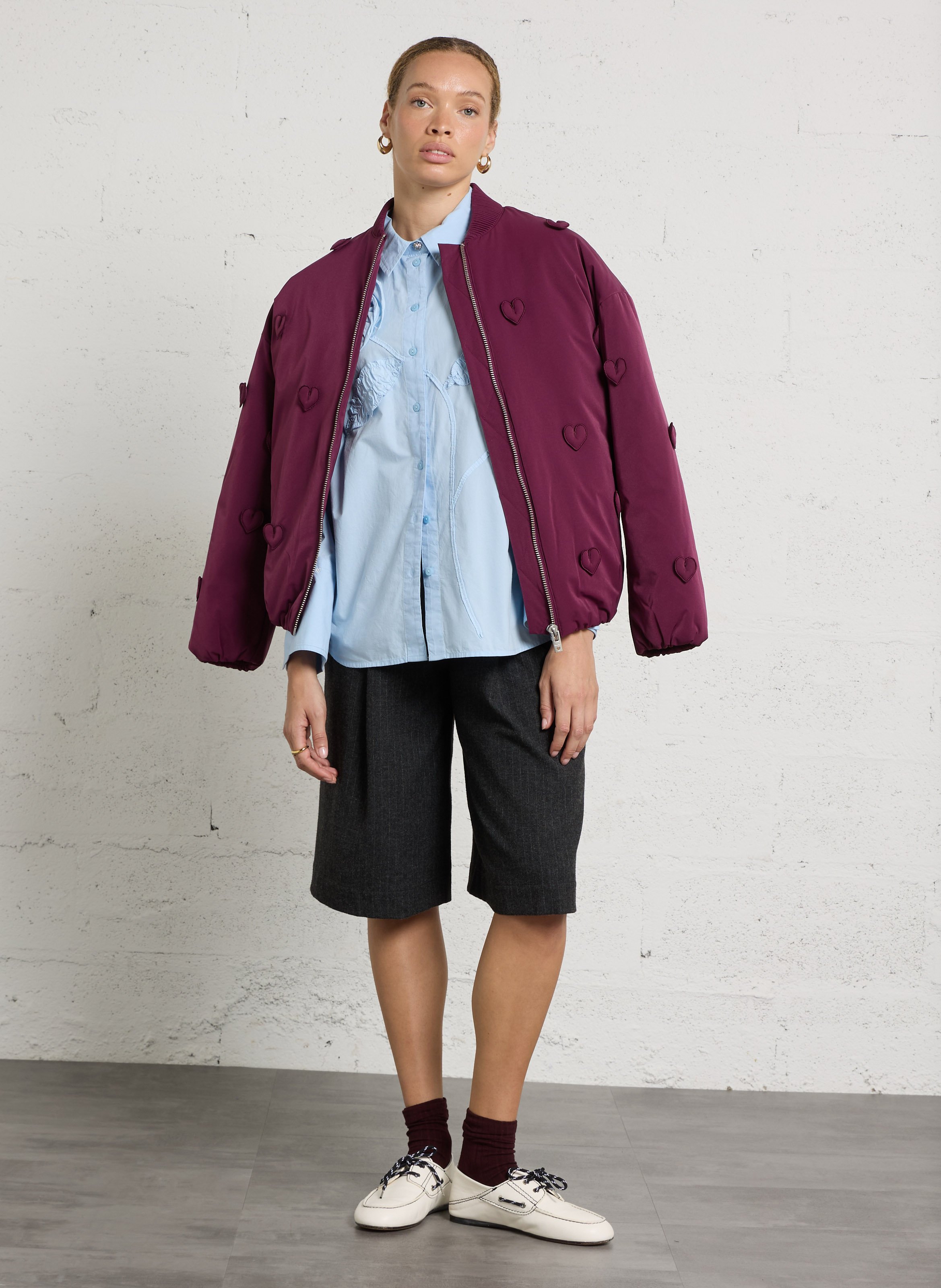 Varsity-collar jacket FABIENNE CHAPOT Red
