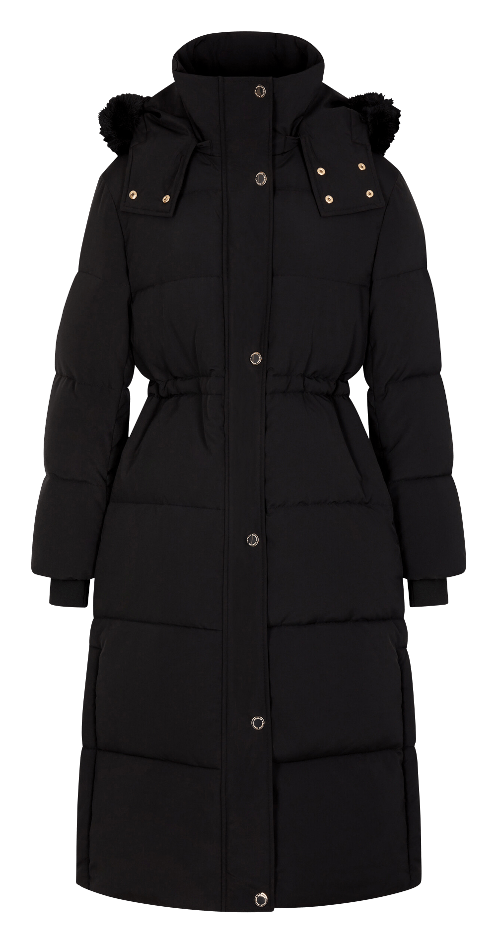 Langer taillierter Parka mit Kapuze MORGAN Schwarz