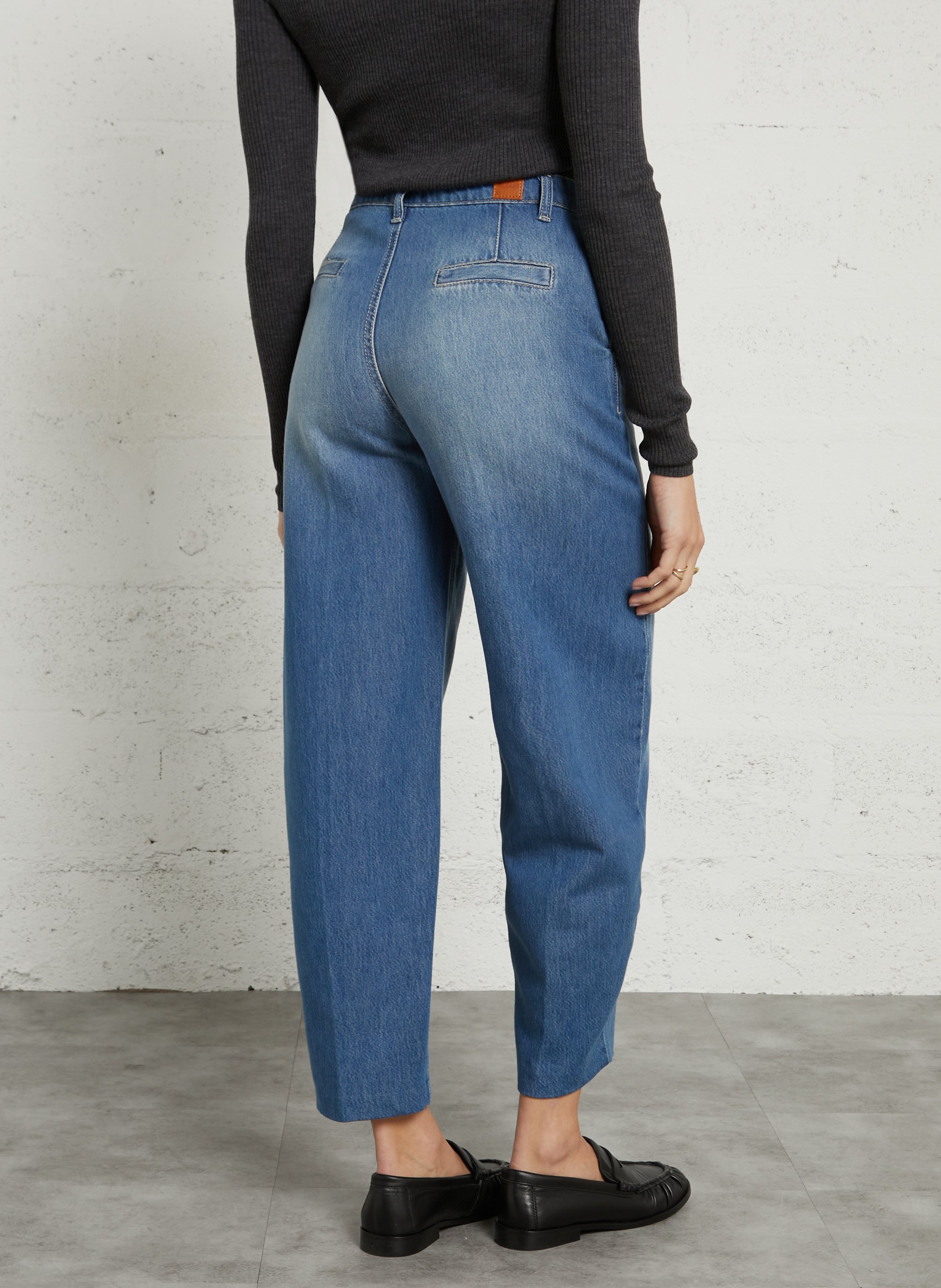 Wijde jeans - katoenblend PLEASE Blauw