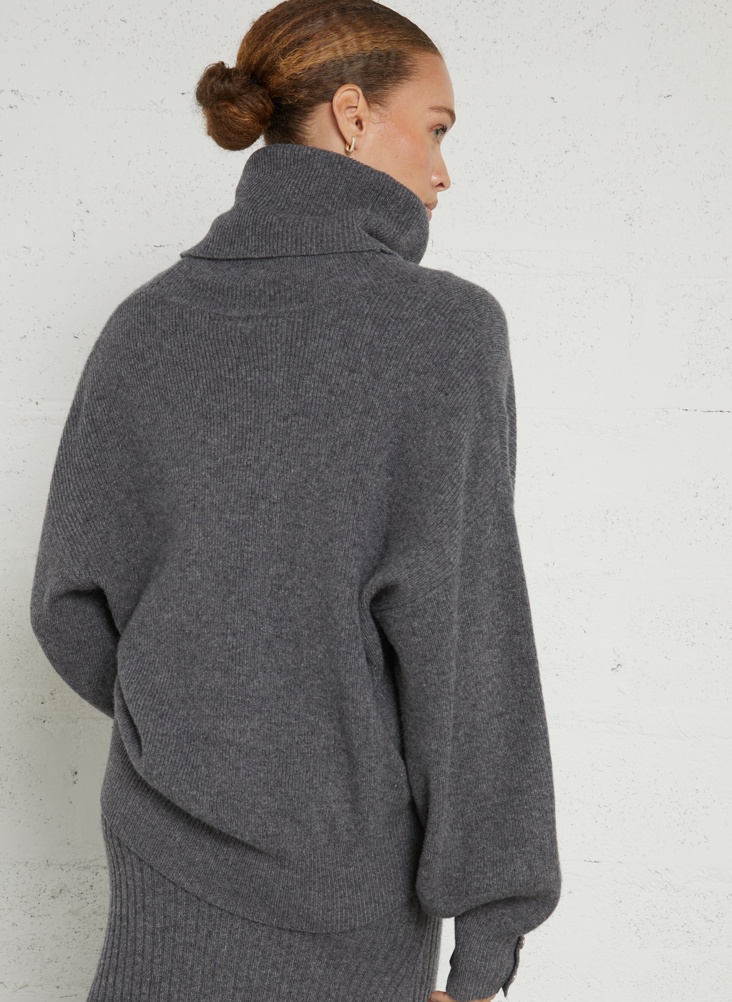 Pull ample col roulé en laine LIU JO Gris