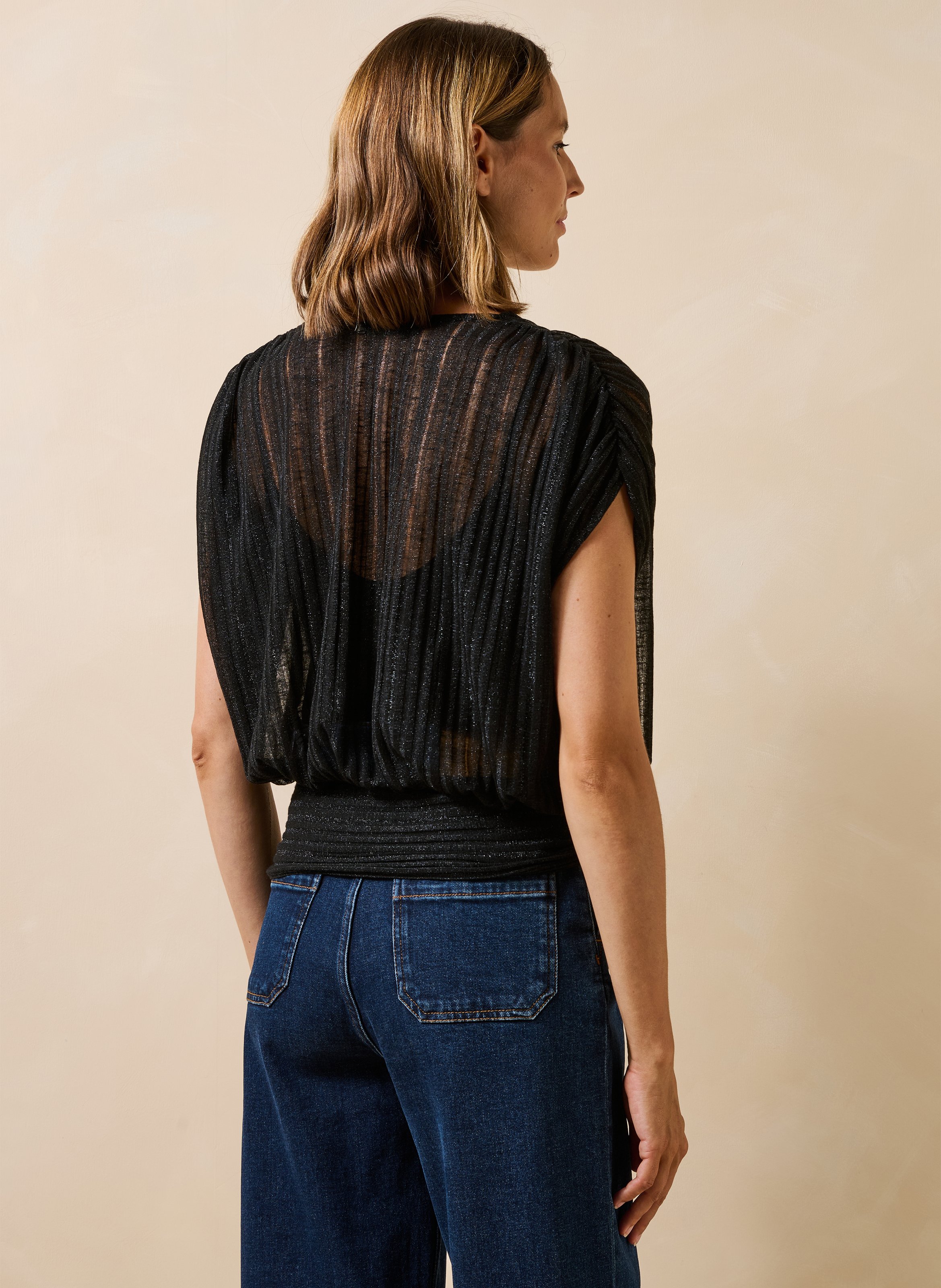 Top met V-hals LA FEE MARABOUTEE Blauw