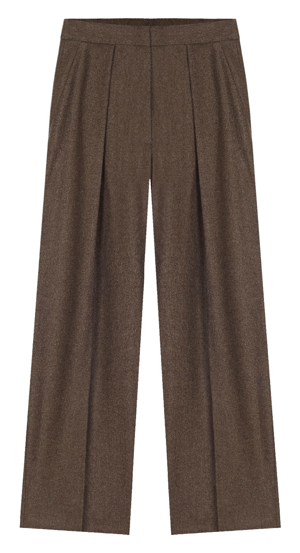 Pantalon droit à pinces en laine MASSCOB Marron