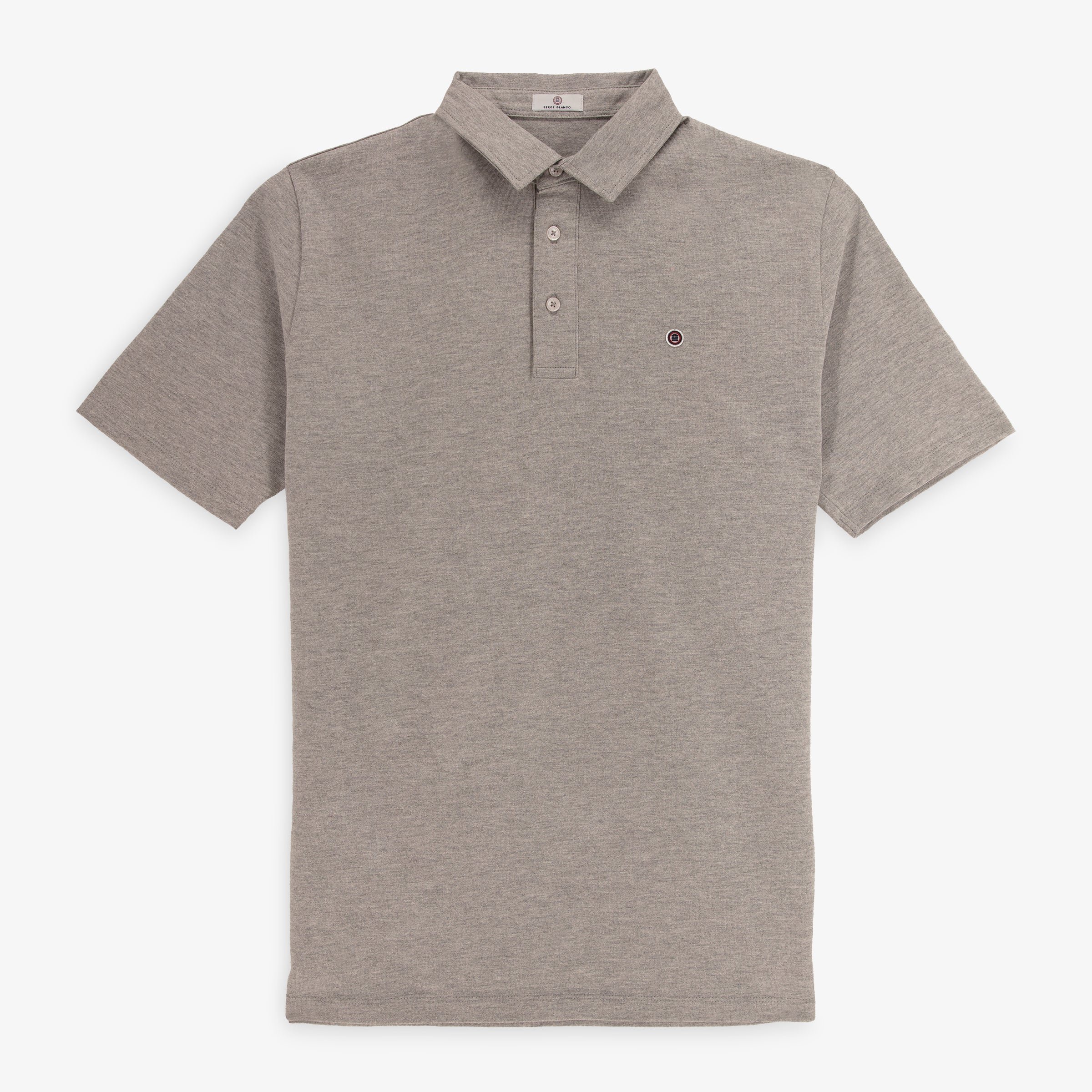 Short-sleeved polo shirt in cotton jersey SERGE BLANCO Grey