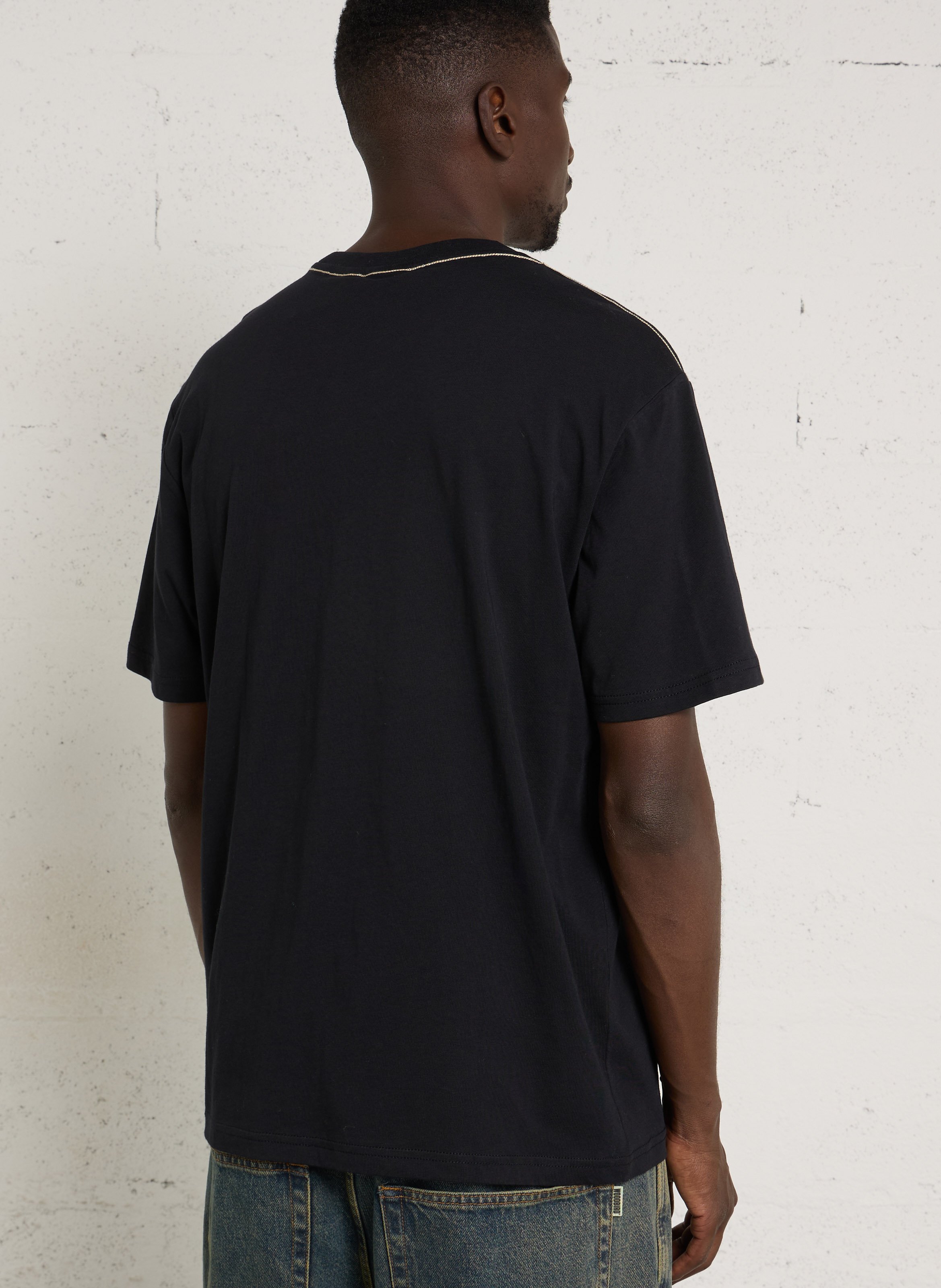 Gerade geschnittenes Baumwoll-T-Shirt mit Print NAPAPIJRI Schwarz