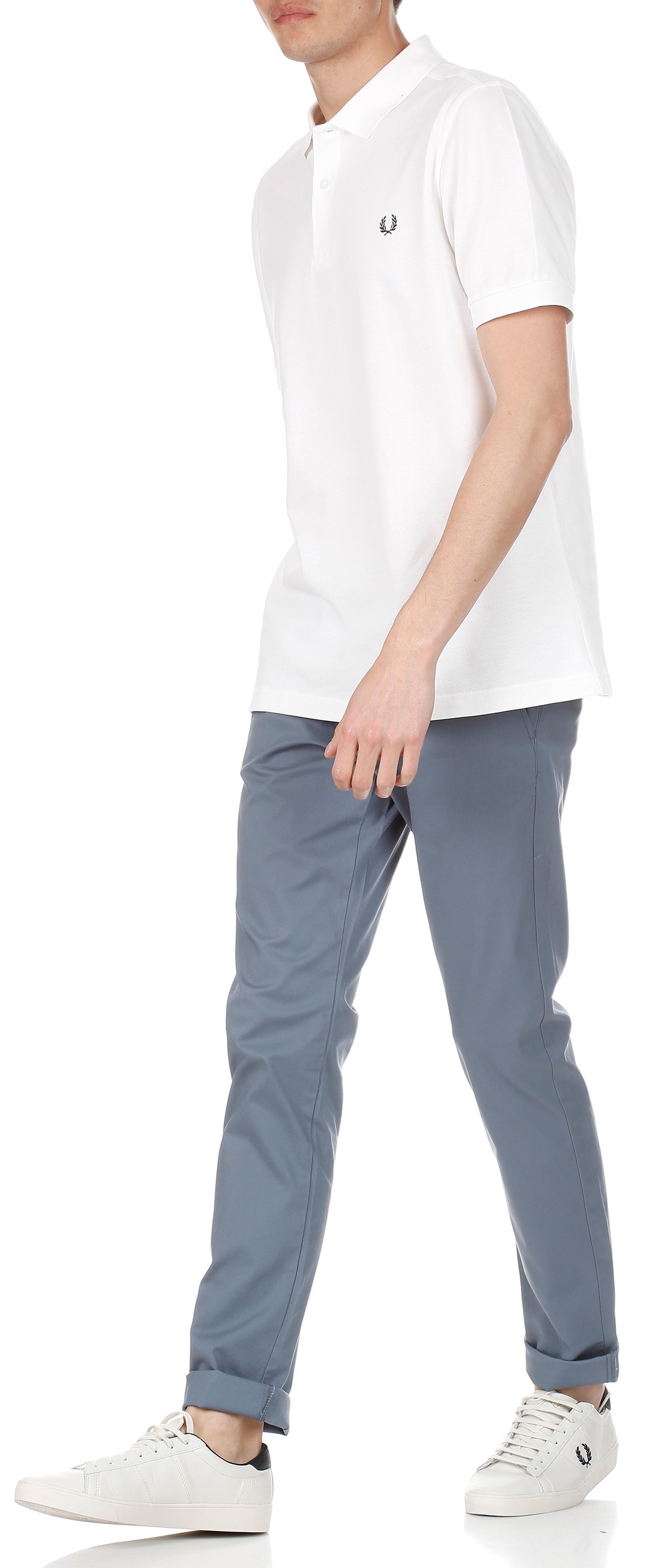 Slim-fit cotton piqué polo shirt FRED PERRY White